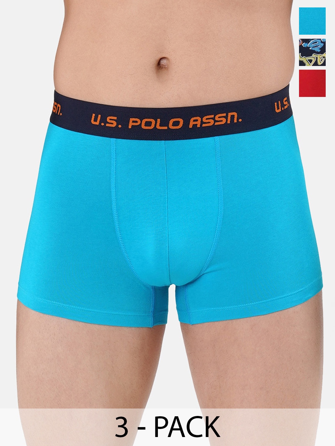 

U.S. Polo Assn. Pack Of 3 Outer Elastic Trunk 22461592-1-21275946-1, Blue