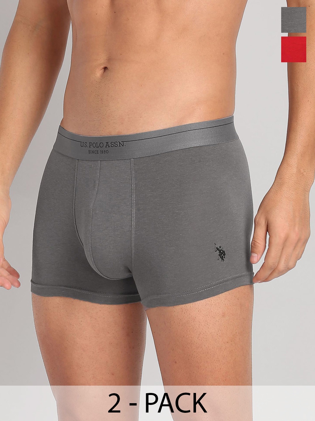 

U.S. Polo Assn. Pack Of 2 Outer Elastic Trunk 21275946-1-23011952-1, Grey