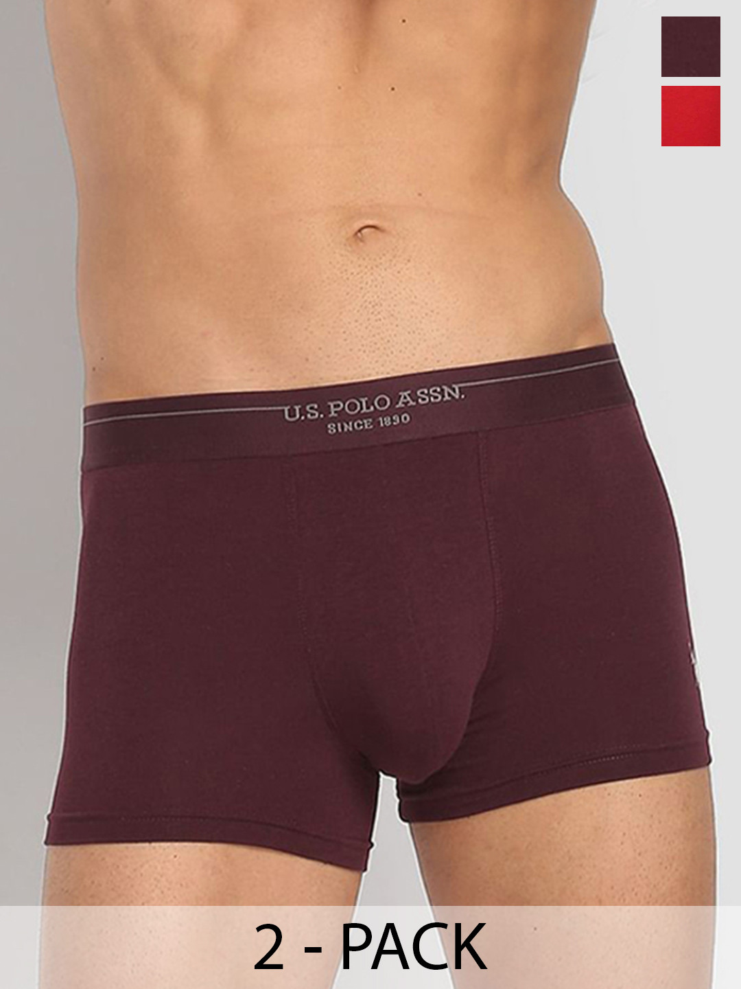 

U.S. Polo Assn. Pack Of 2 Outer Elastic Trunk 23011956-1-21275946-1, Maroon