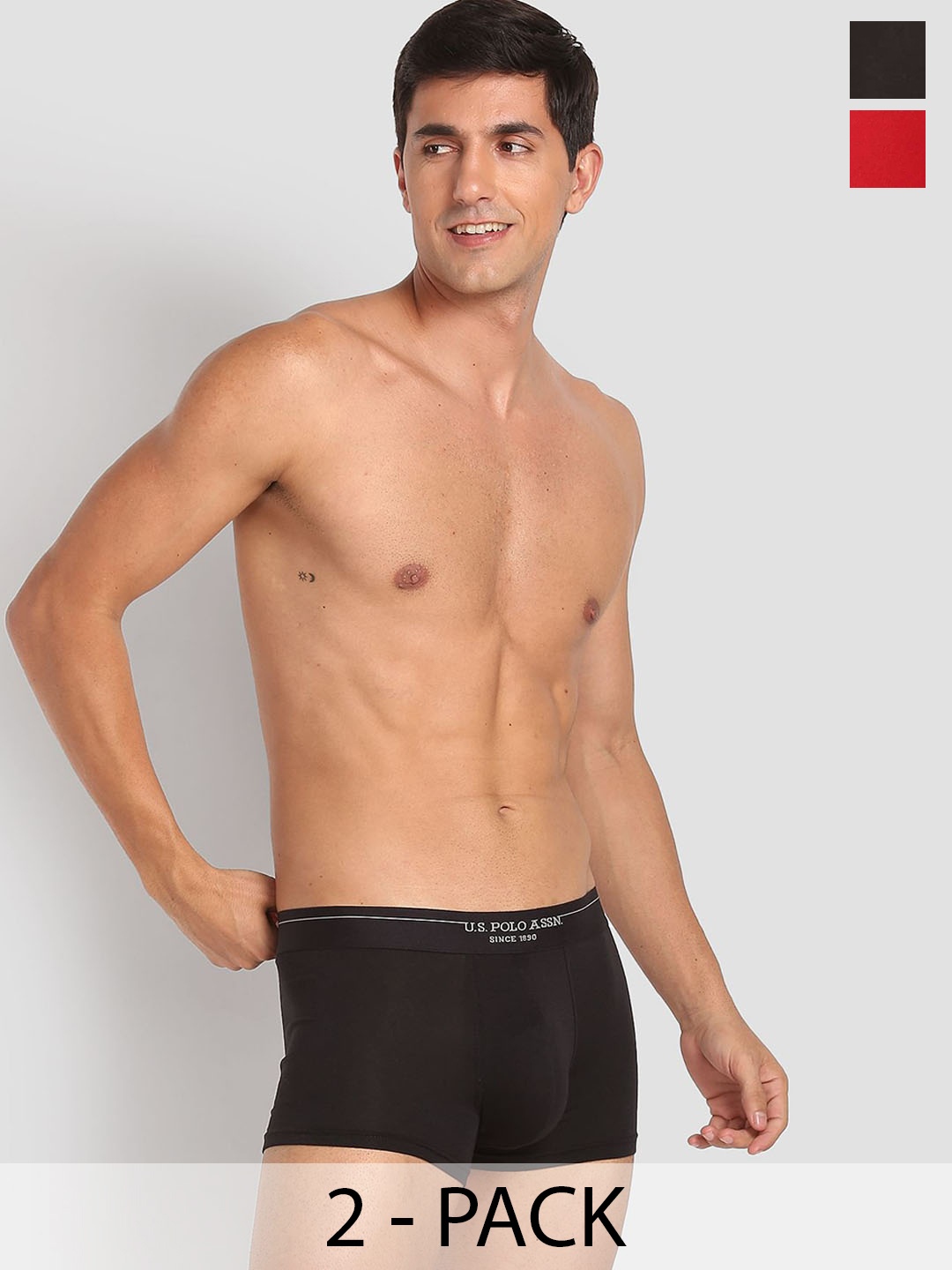 

U.S. Polo Assn. Pack Of 2 Outer Elastic Trunk 23011974-1-21275946-1, Black