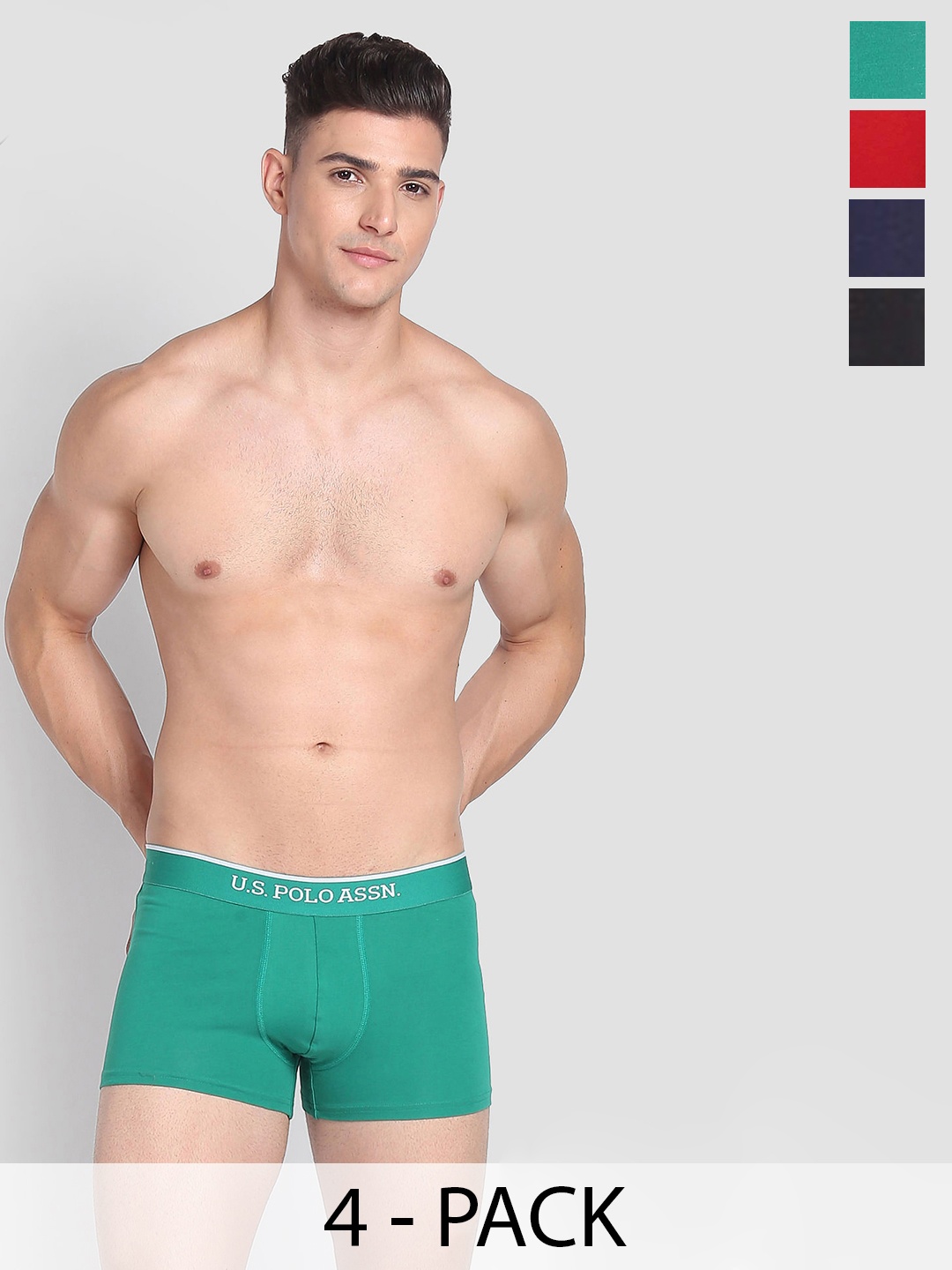 

U.S. Polo Assn. Pack Of 4 Outer Elastic Trunk 21275946-1-25049738-1, Green
