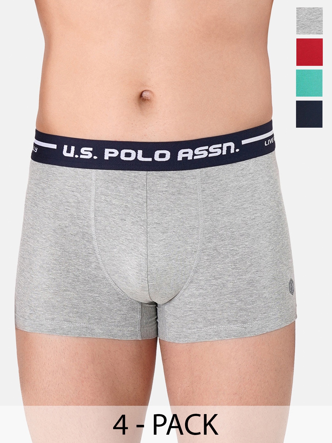 

U.S. Polo Assn. Pack Of 4 Outer Elastic Trunk 22461588-1-22461584-1, Red