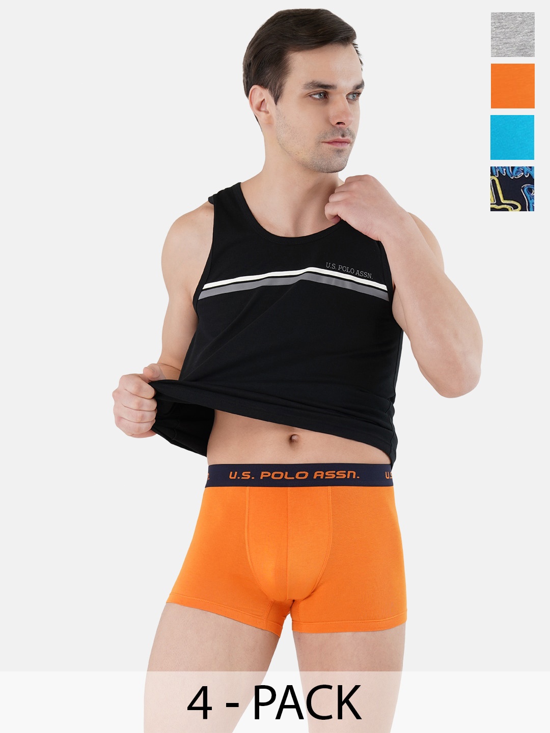 

U.S. Polo Assn. Pack Of 4 Outer Elastic Trunk 22461586-1-22461594-1, Orange
