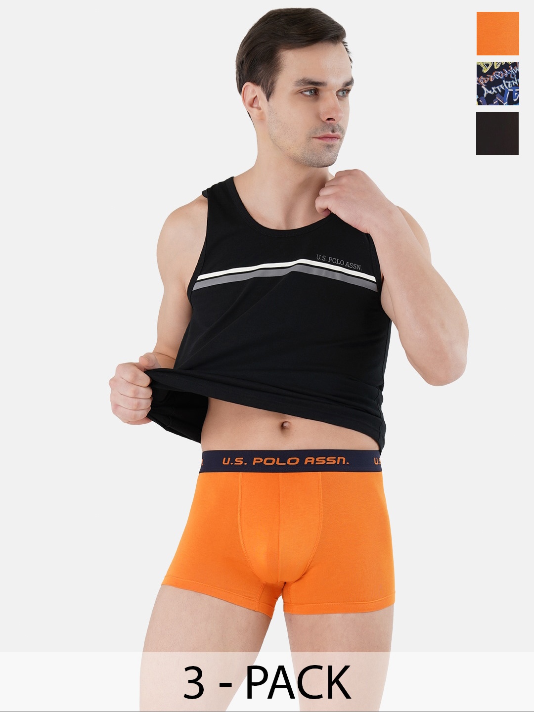 

U.S. Polo Assn. Pack Of 3 Outer Elastic Trunk 23011962-1-22461586-1, Orange