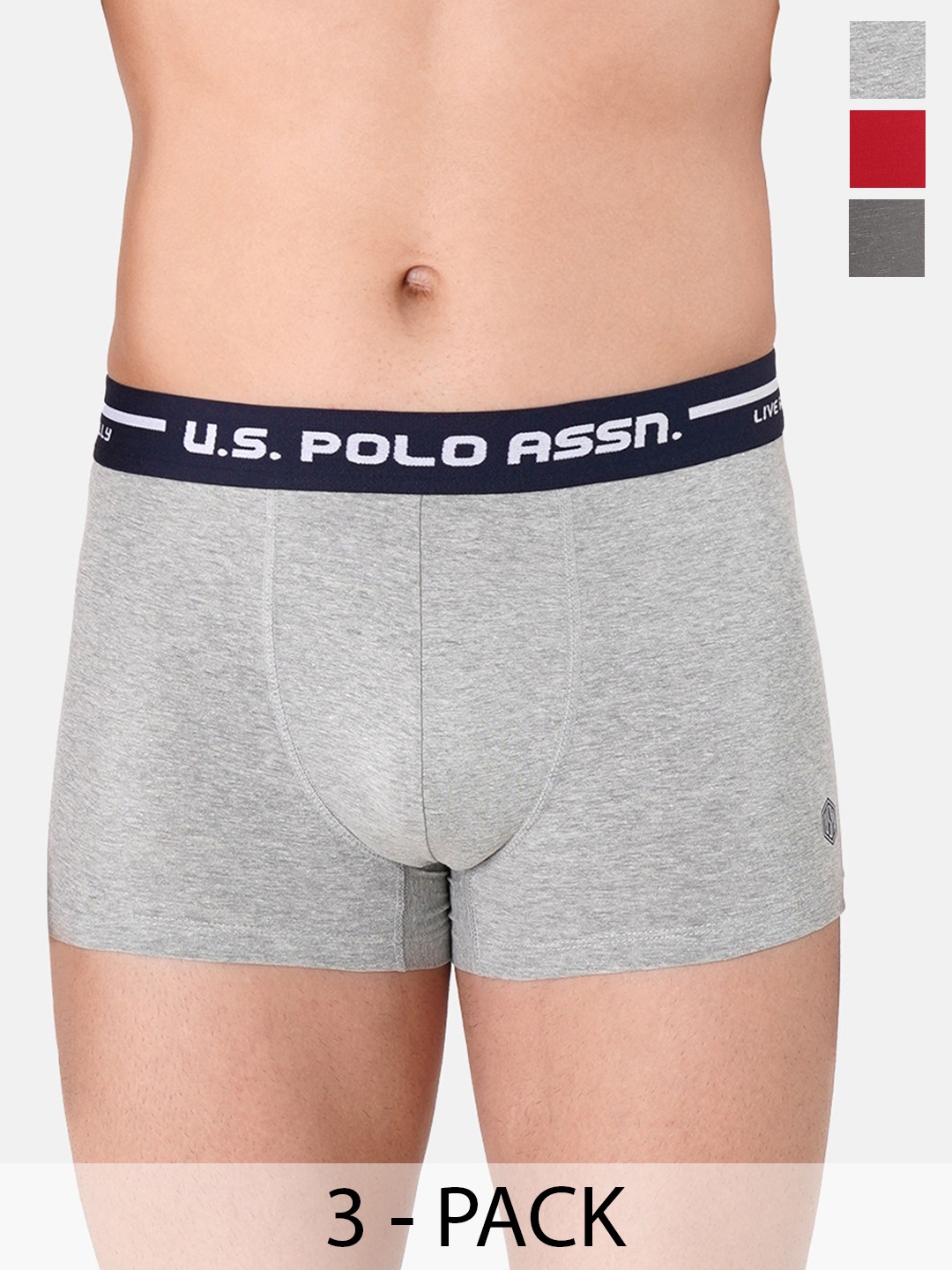 

U.S. Polo Assn. Pack Of 3 Outer Elastic Trunk 22461588-1-23011952-1, Red