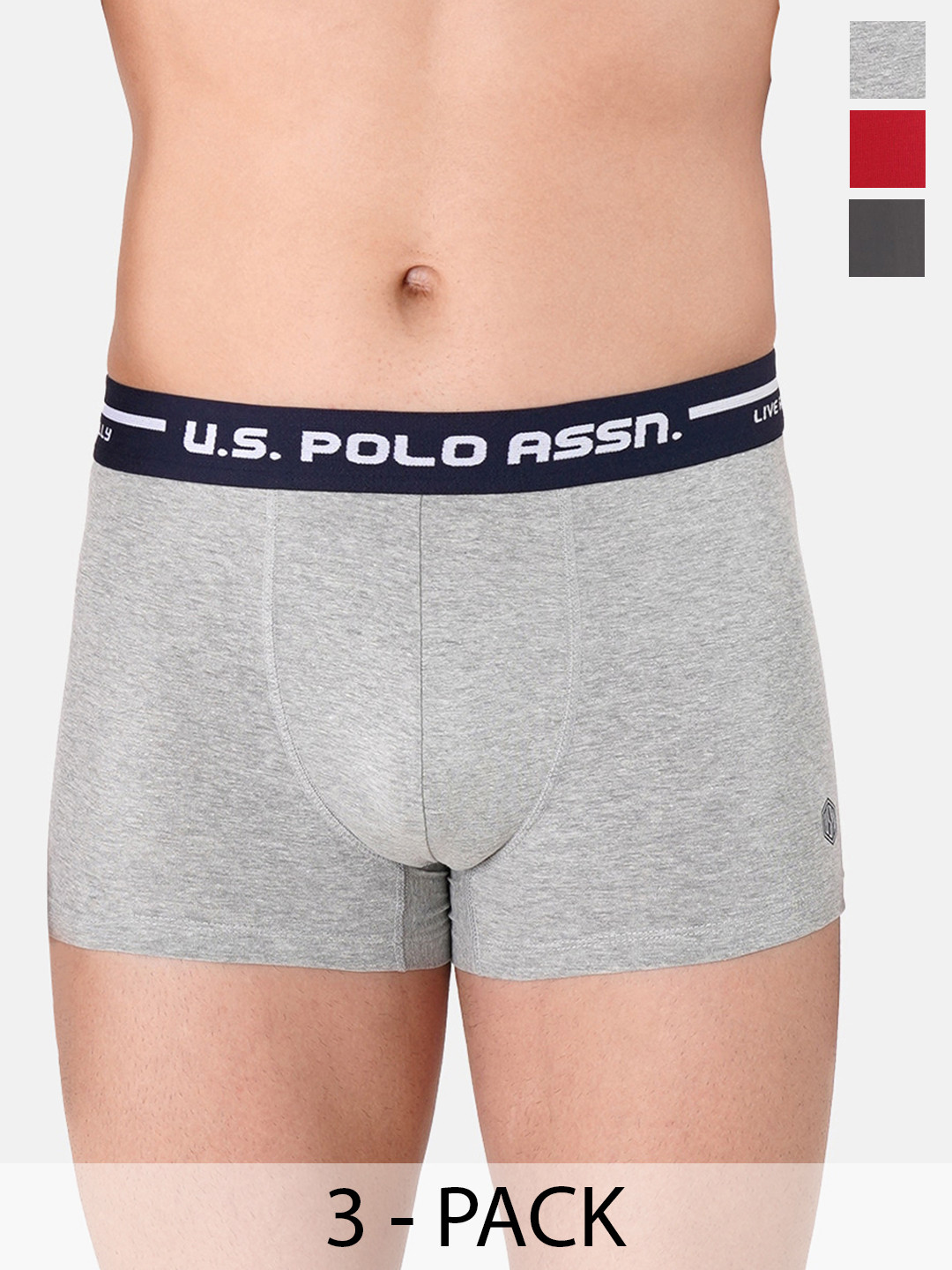 

U.S. Polo Assn. Pack Of 3 Outer Elastic Trunk 22461588-1-23011968-1, Red