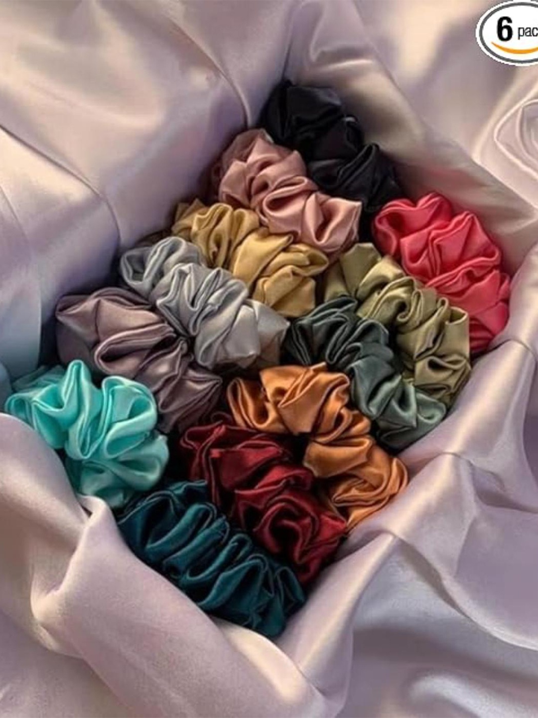 

DN Creation Set of 24 Assorted Satin Scrunchies Ponytail Holders