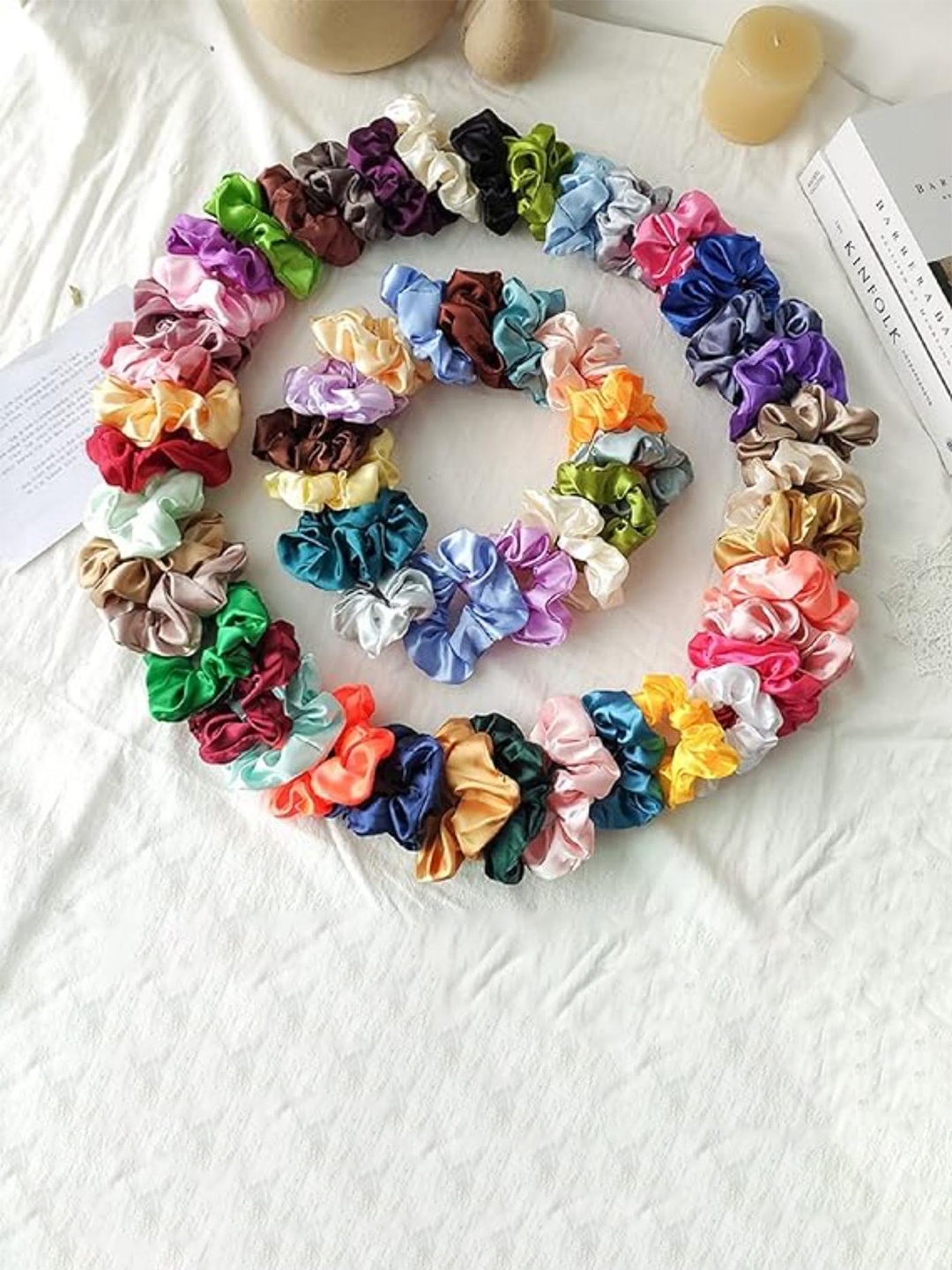 

DN Creation Set of 24 Assorted Satin Scrunchies Ponytail Holders