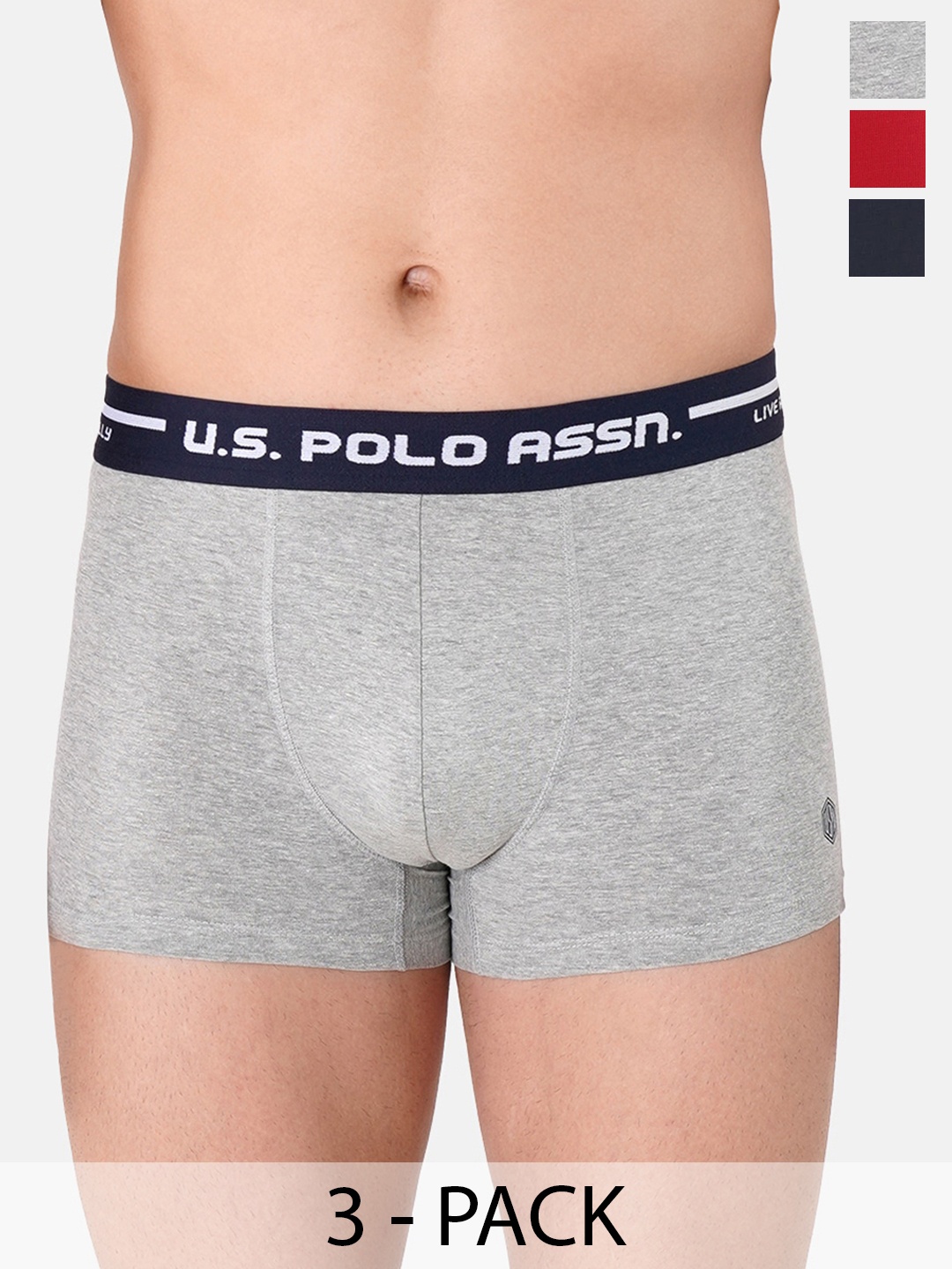 

U.S. Polo Assn. Pack Of 3 Outer Elastic Trunk 23749112-1-22461588-1, Red