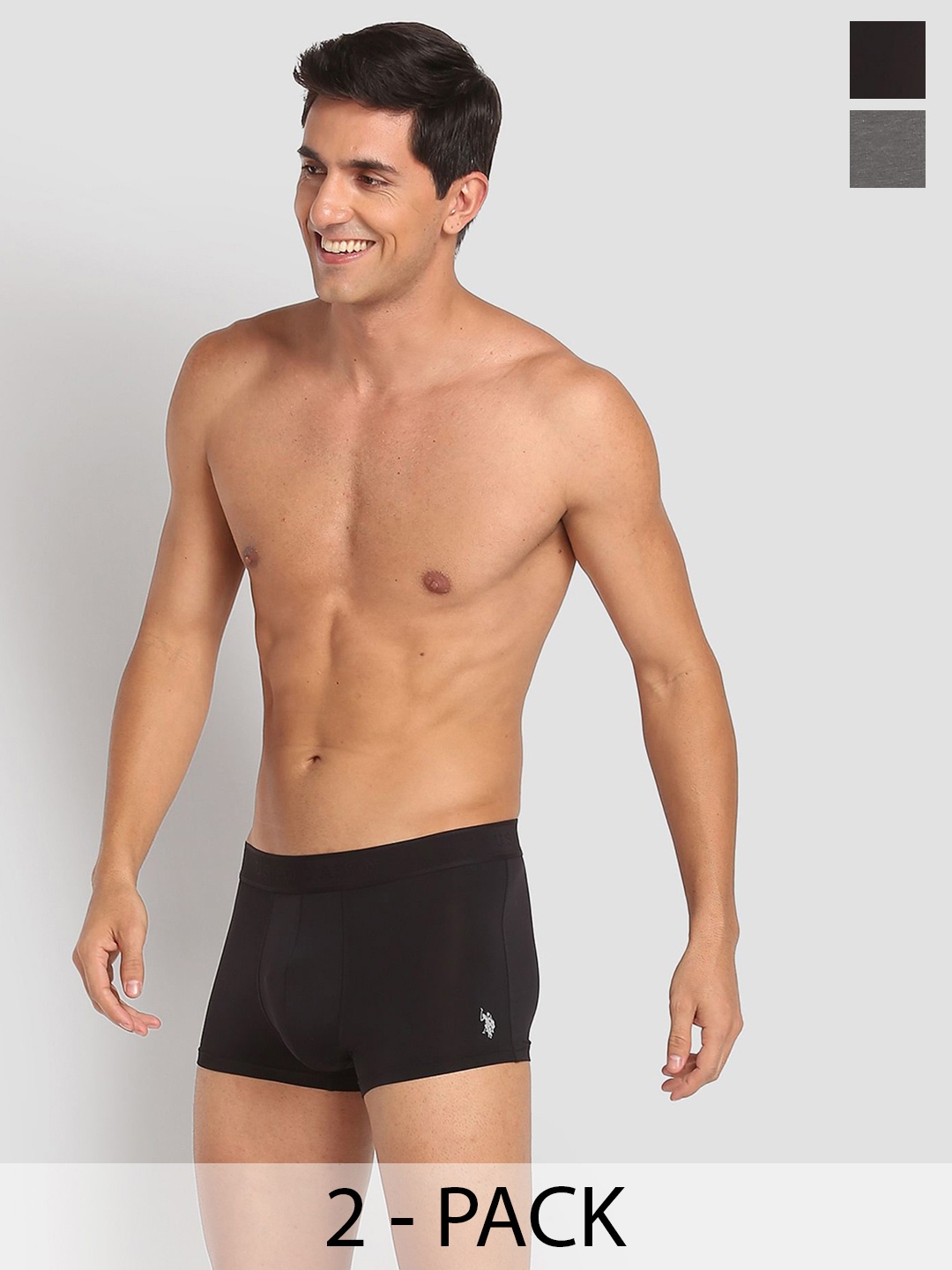 

U.S. Polo Assn. Pack Of 2 Outer Elastic Trunk 23011962-1-23011952-1, Black