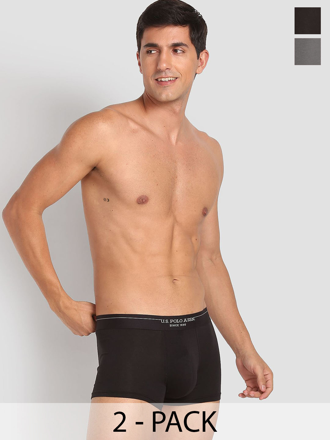 

U.S. Polo Assn. Pack Of 2 Outer Elastic Trunk 23011974-1-23011952-1, Black