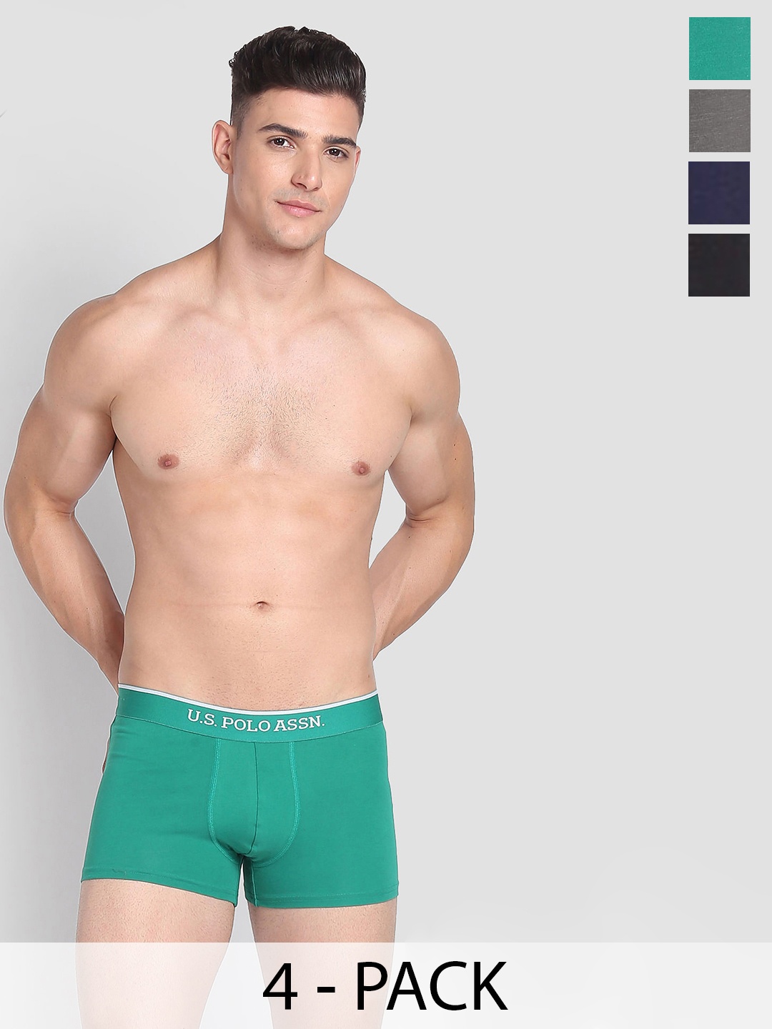 

U.S. Polo Assn. Pack Of 4 Outer Elastic Trunk 23011952-1-25049738-1, Green