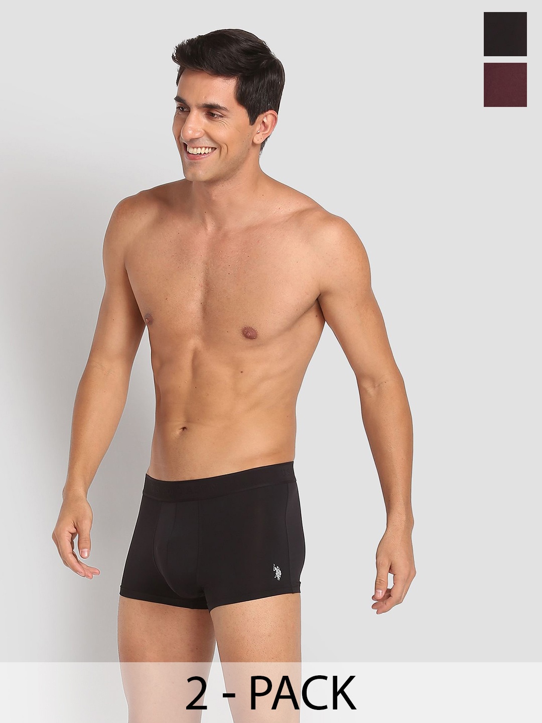 

U.S. Polo Assn. Pack Of 2 Outer Elastic Trunk 23011962-1-23011956-1, Black