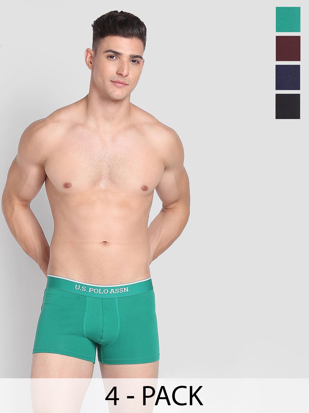 

U.S. Polo Assn. Pack Of 4 Outer Elastic Trunk 25049738-1-23011956-1, Green