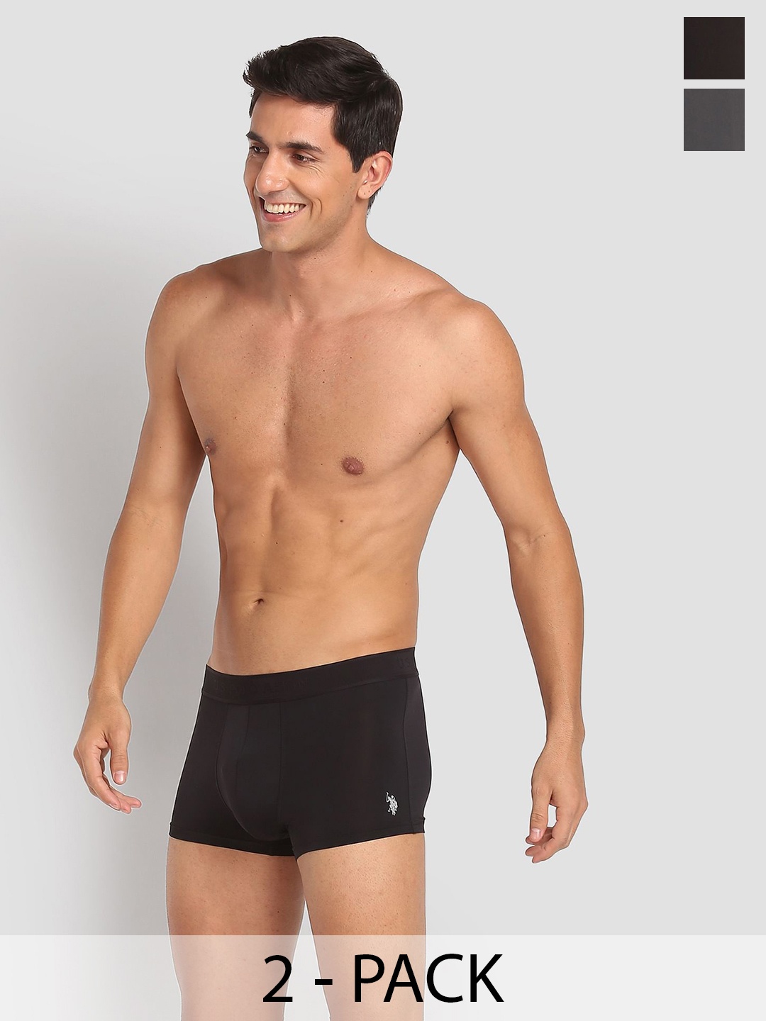 

U.S. Polo Assn. Pack Of 2 Outer Elastic Trunk 23011962-1-23011968-1, Black