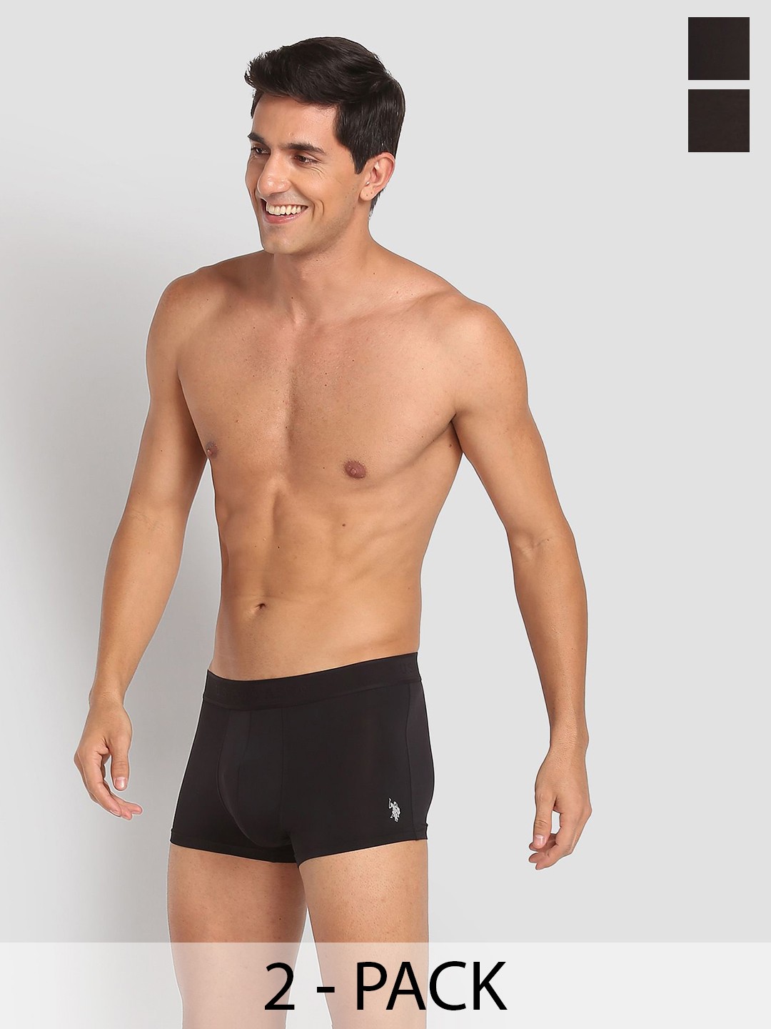 

U.S. Polo Assn. Pack Of 2 Outer Elastic Trunk 23011974-1-23011962-1, Black