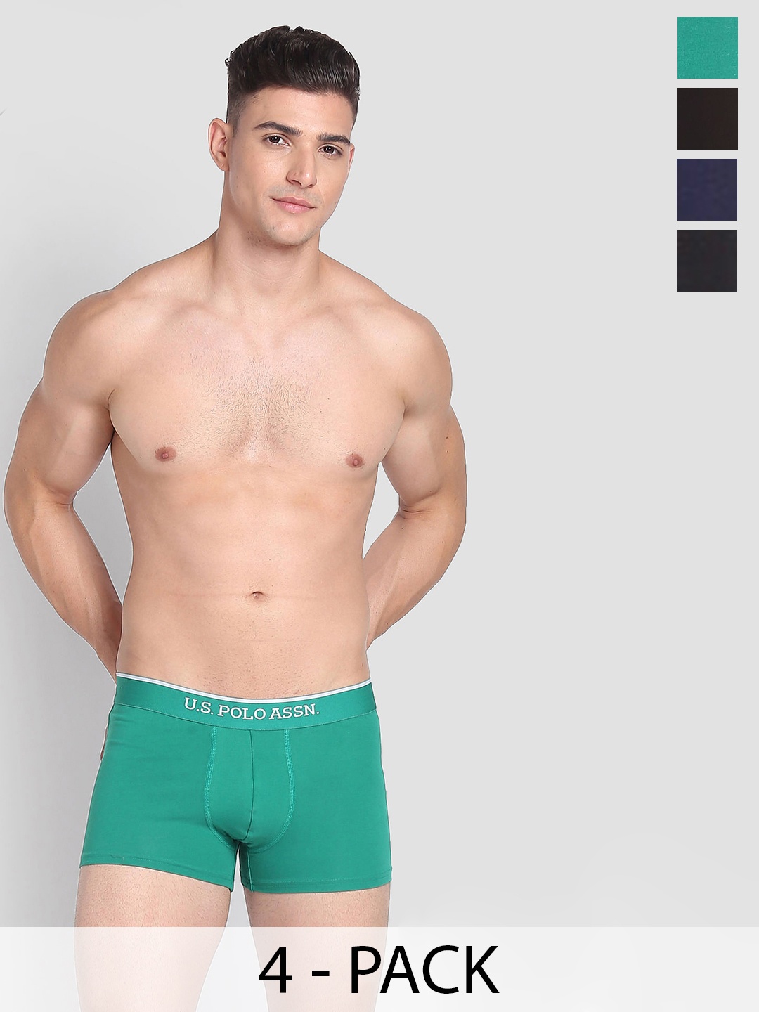 

U.S. Polo Assn. Pack Of 4 Outer Elastic Trunk 25049738-1-23011962-1, Green