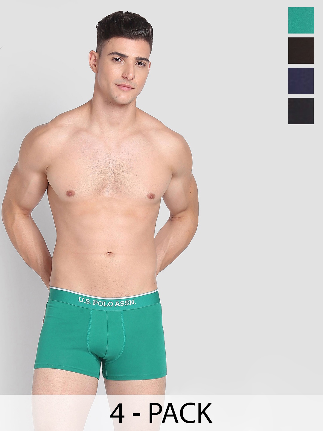 

U.S. Polo Assn. Pack Of 4 Outer Elastic Trunk 25049738-1-23749074-1, Green