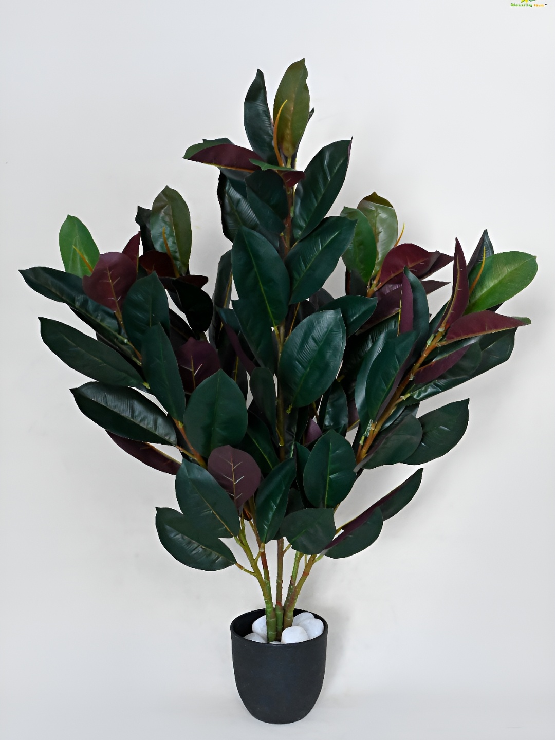 

Blooming Floret Green Rubber Artificial Plant With Pot