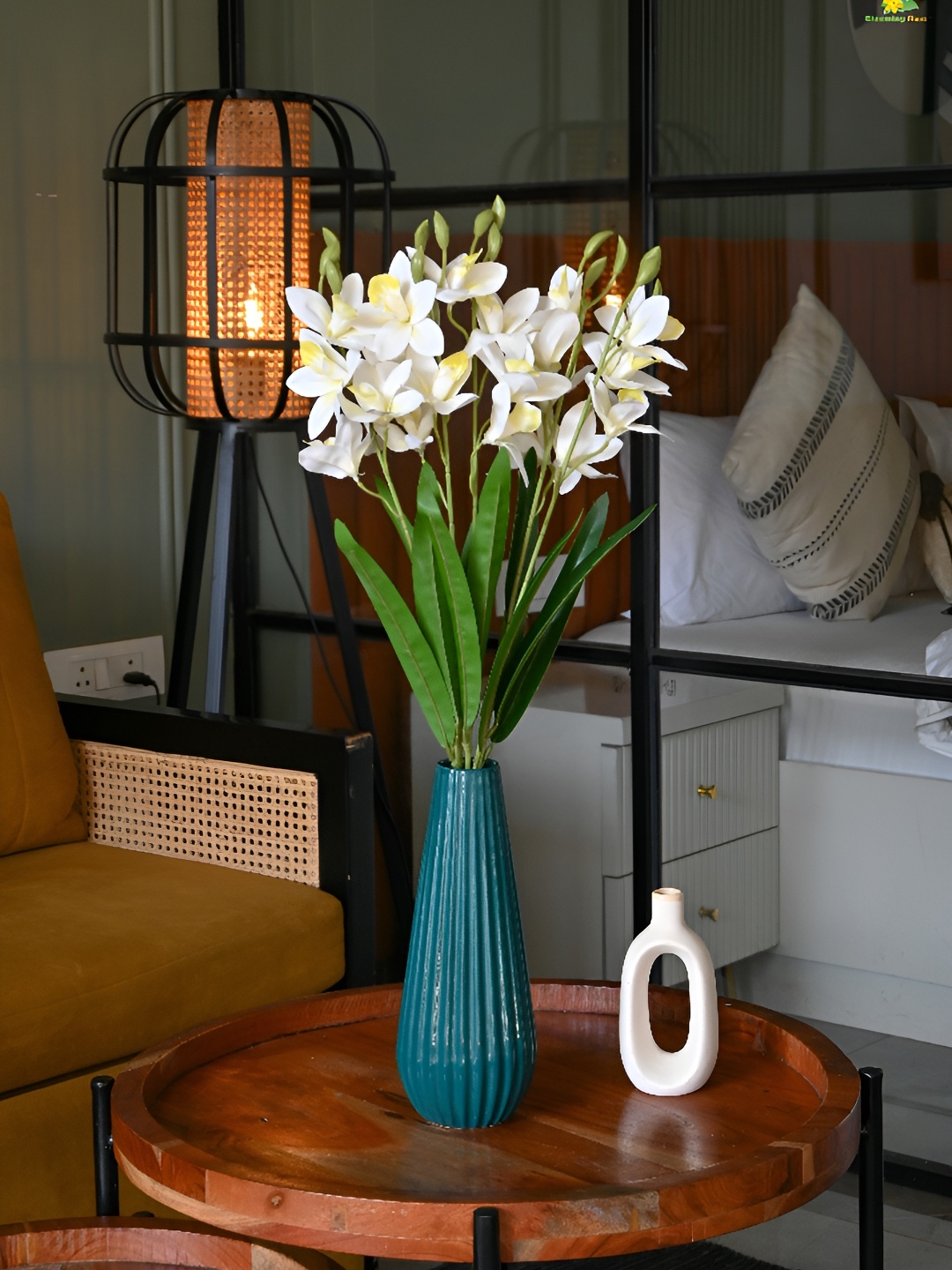 

Blooming Floret White & Green Orchid Artificial Flower