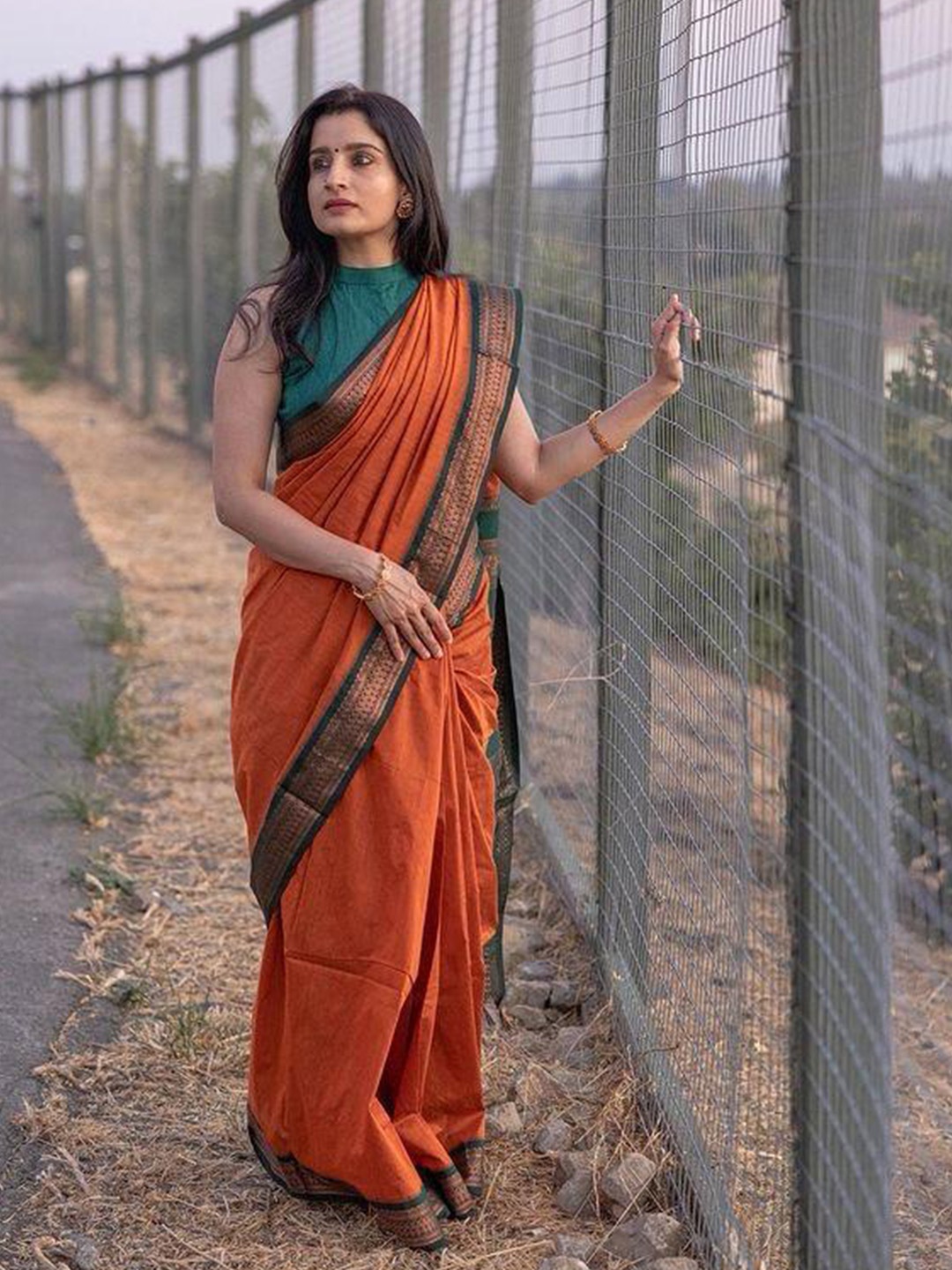 

Aldwych Woven Design Zari Banarasi Saree, Orange