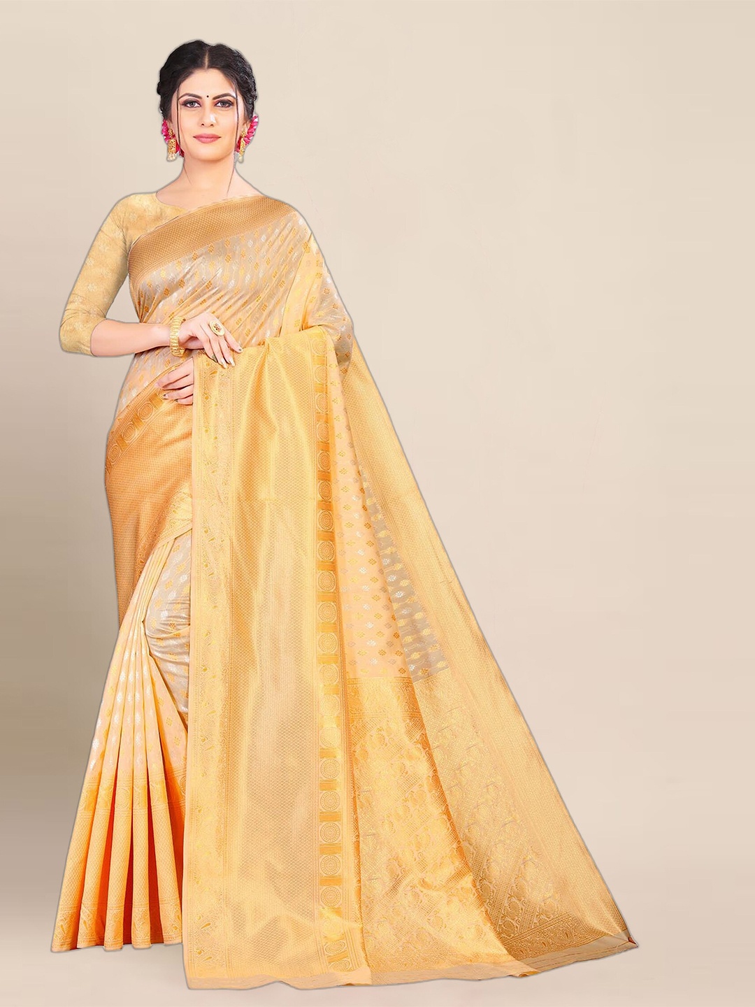 

Aldwych Woven Design Zari Banarasi Saree, Beige