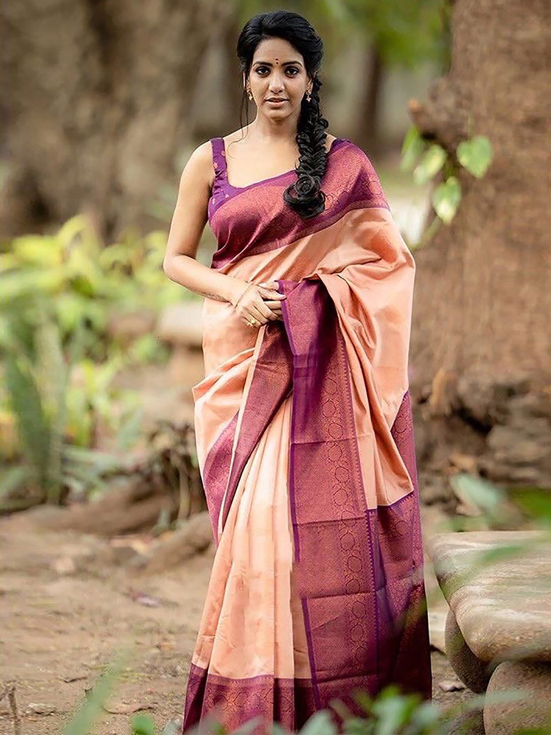

Aldwych Woven Design Zari Banarasi Saree, Pink