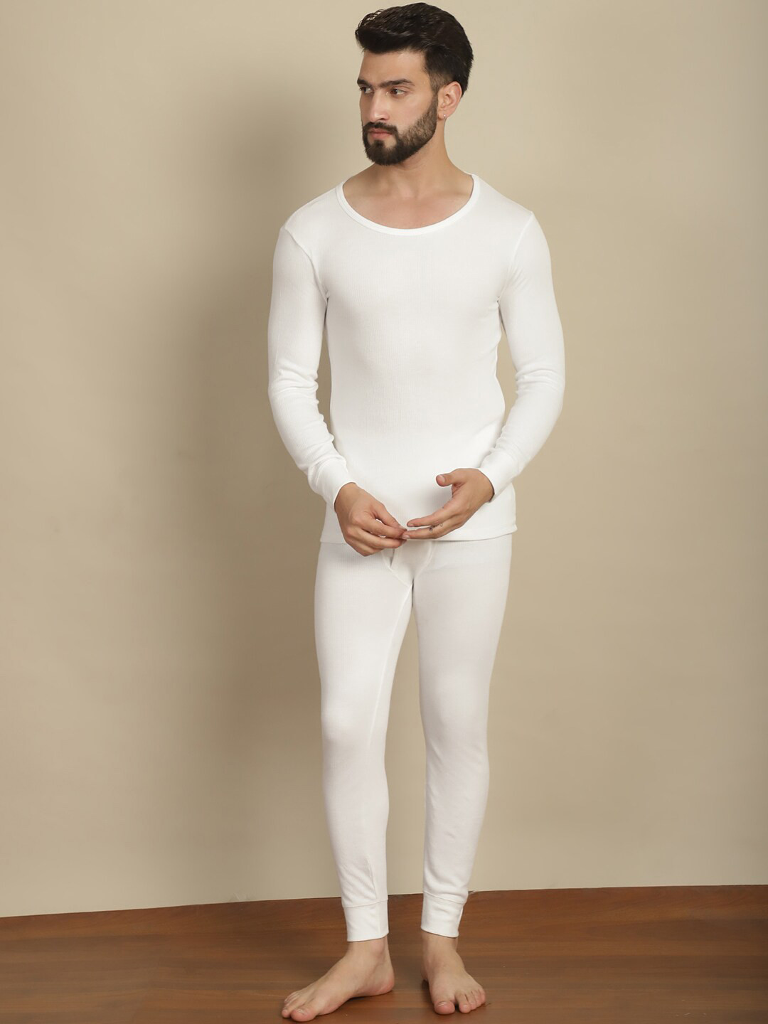 

Aerowarm Round Neck Sleeveless Thermal Set, White