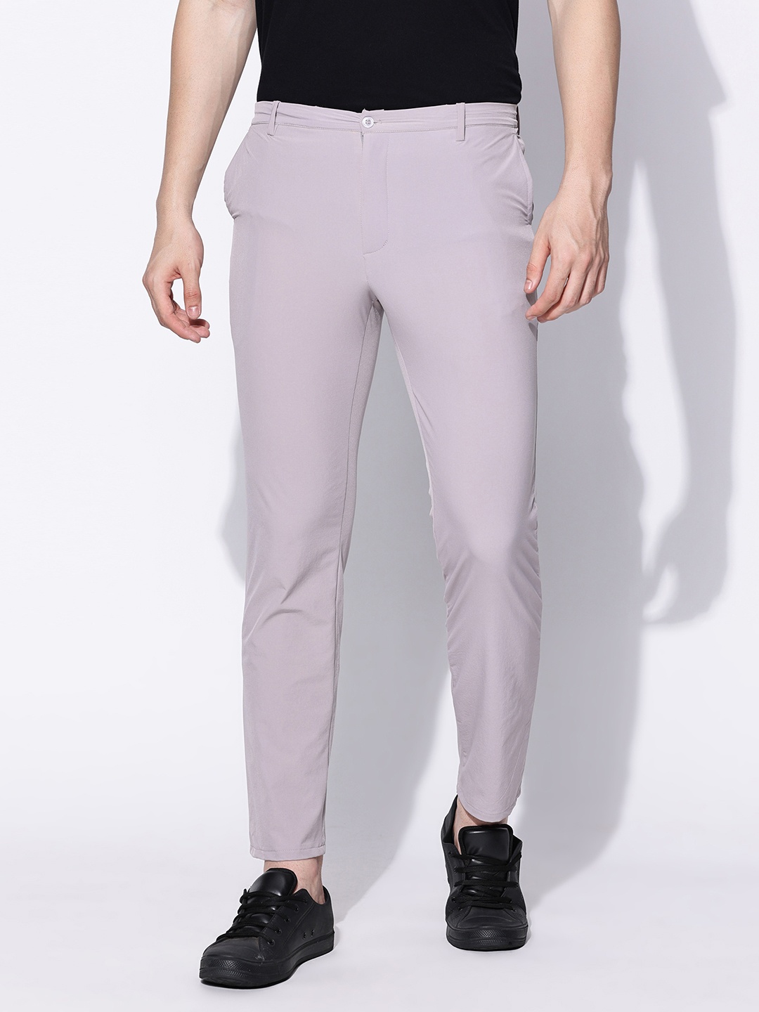 

BLUE TYGA Men Wrinkle Resistant Joggers, Grey melange