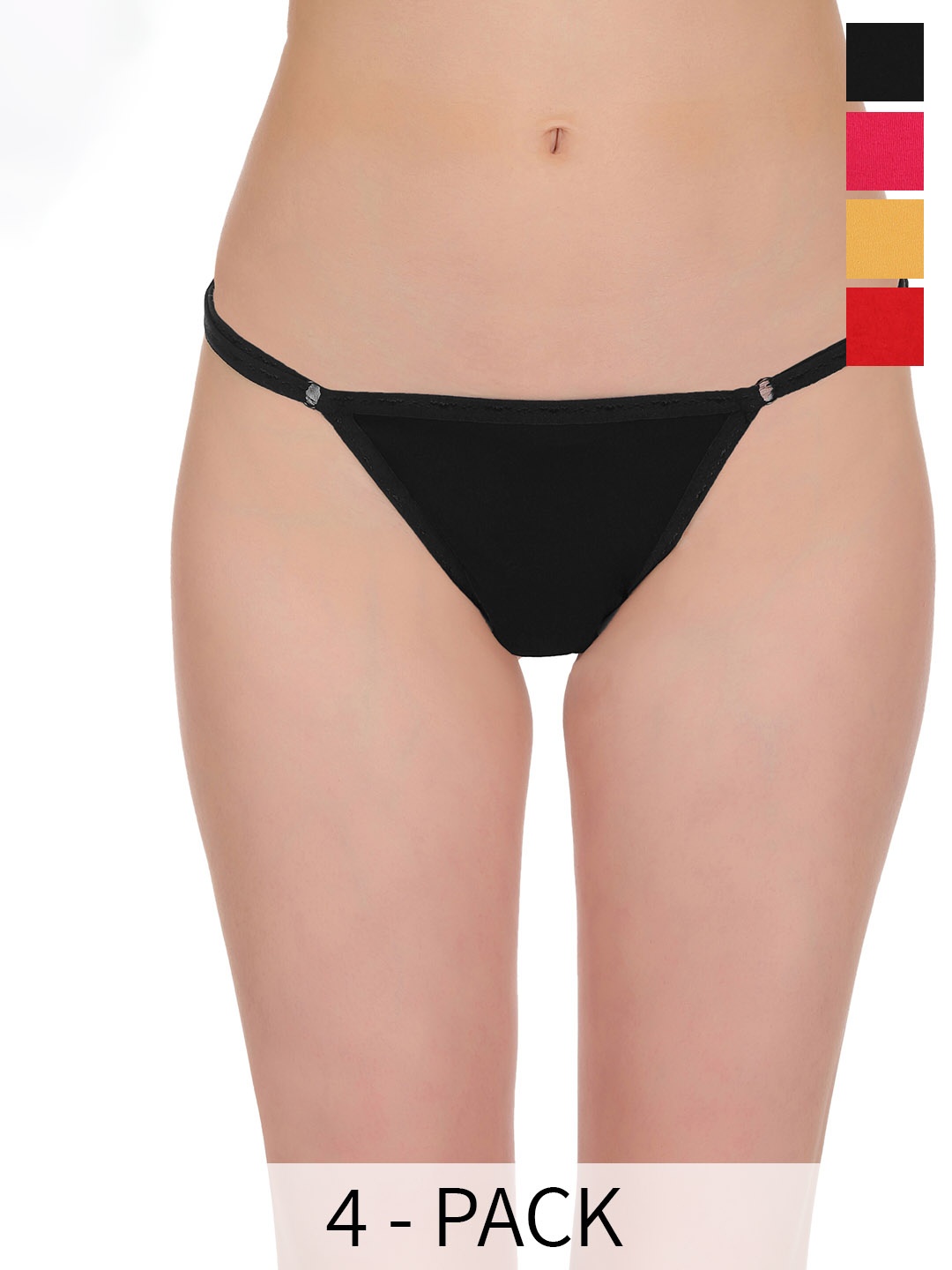 

SELFCARE Pack of 4 Low-Rise Bikini Briefs, Red
