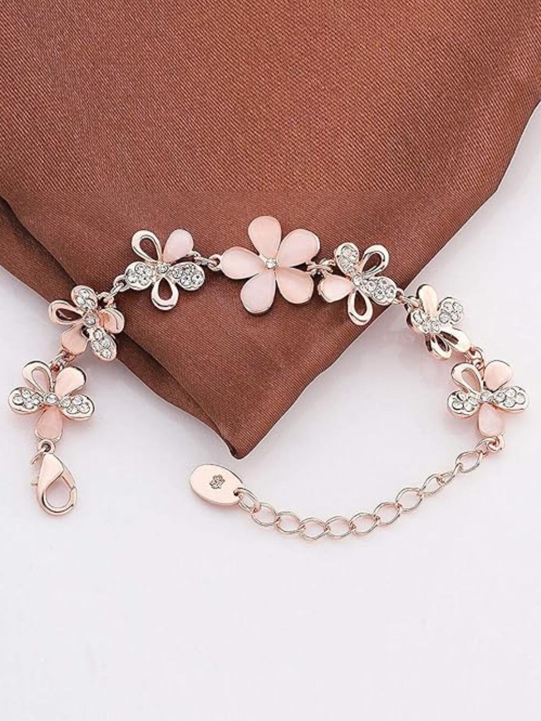 

DN Creation Rose Gold-Plated Crystals Link Bracelet