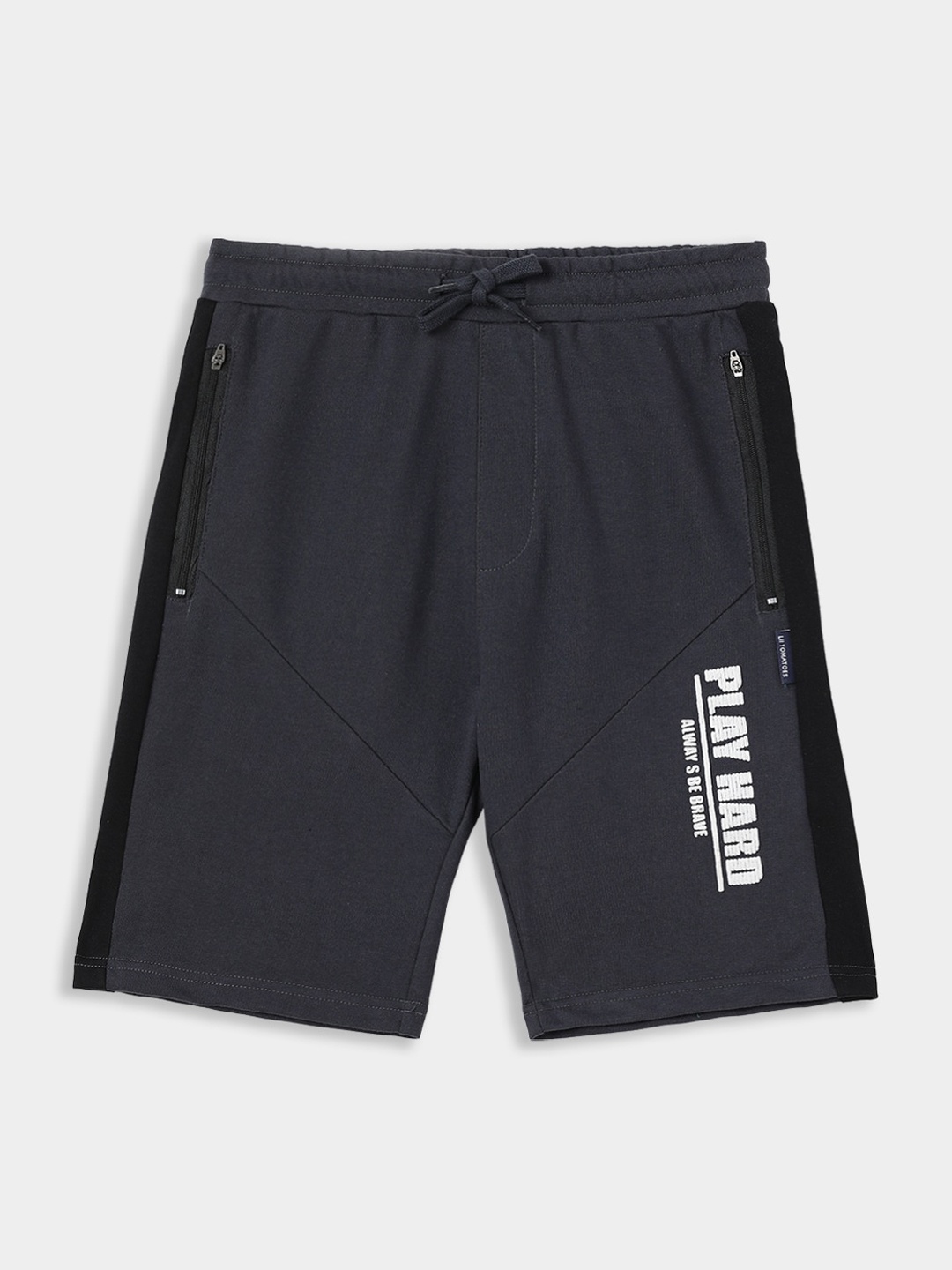 

Lil Tomatoes Boys Typography Printed Mid-Rise Shorts, Charcoal