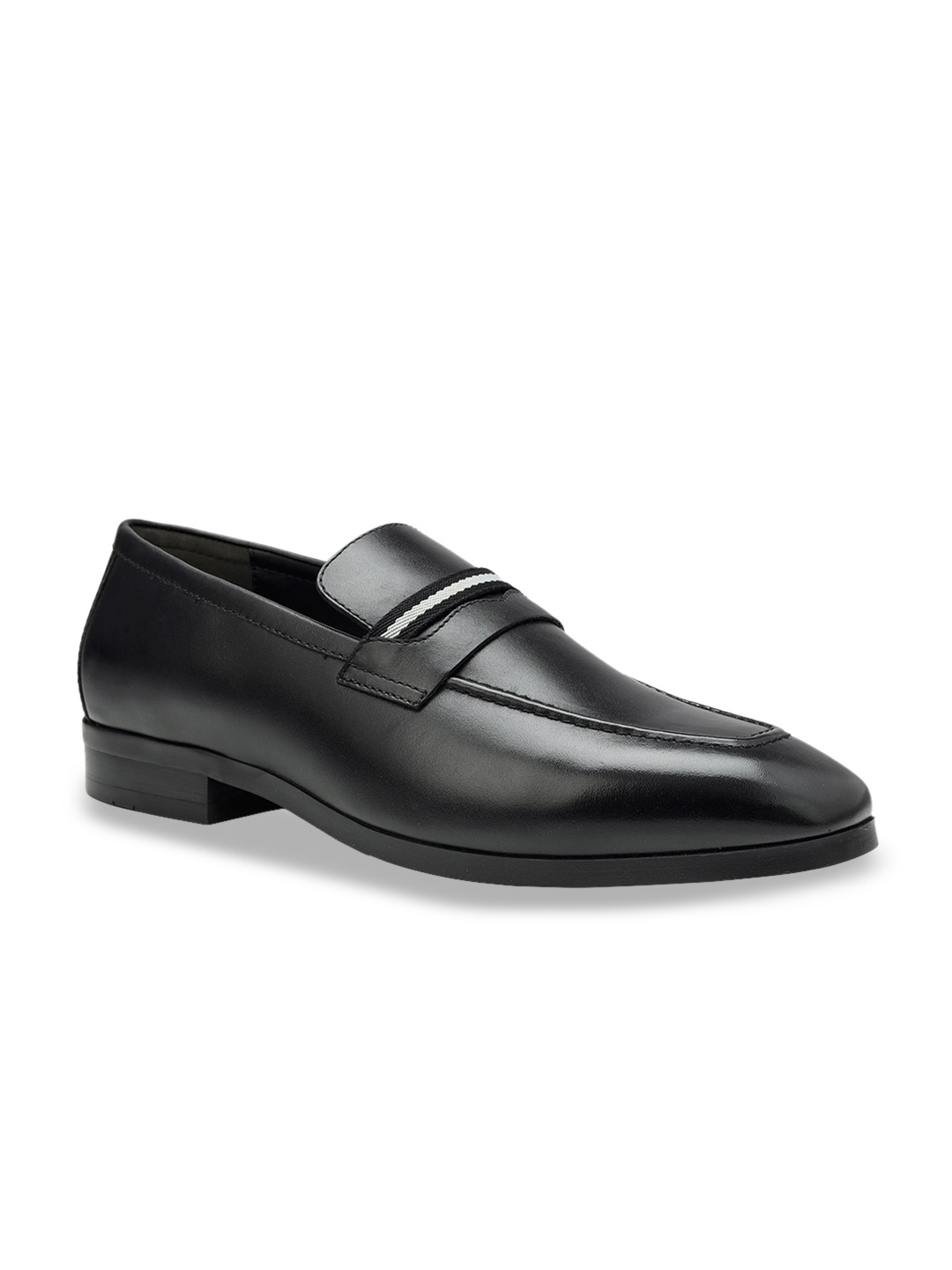 

ROSSO BRUNELLO Men Leather Formal Loafers, Black