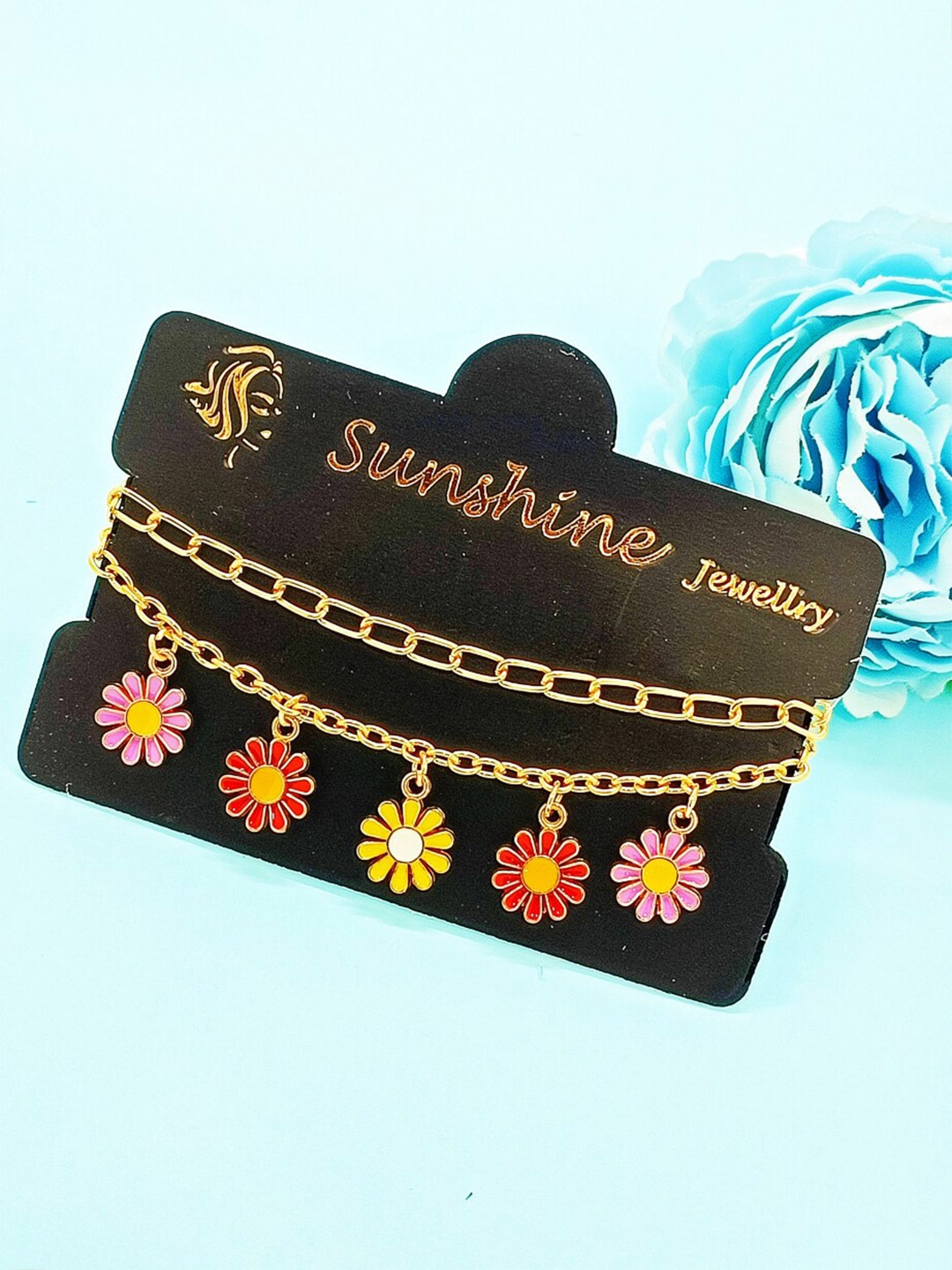 

FEMMIBELLA Gold Plated Charm Bracelet