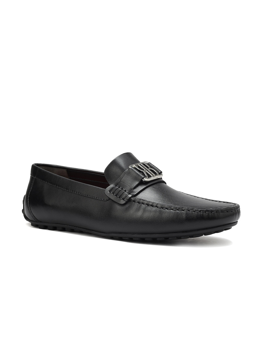 

ROSSO BRUNELLO Men Square Toe Formal Loafers, Black