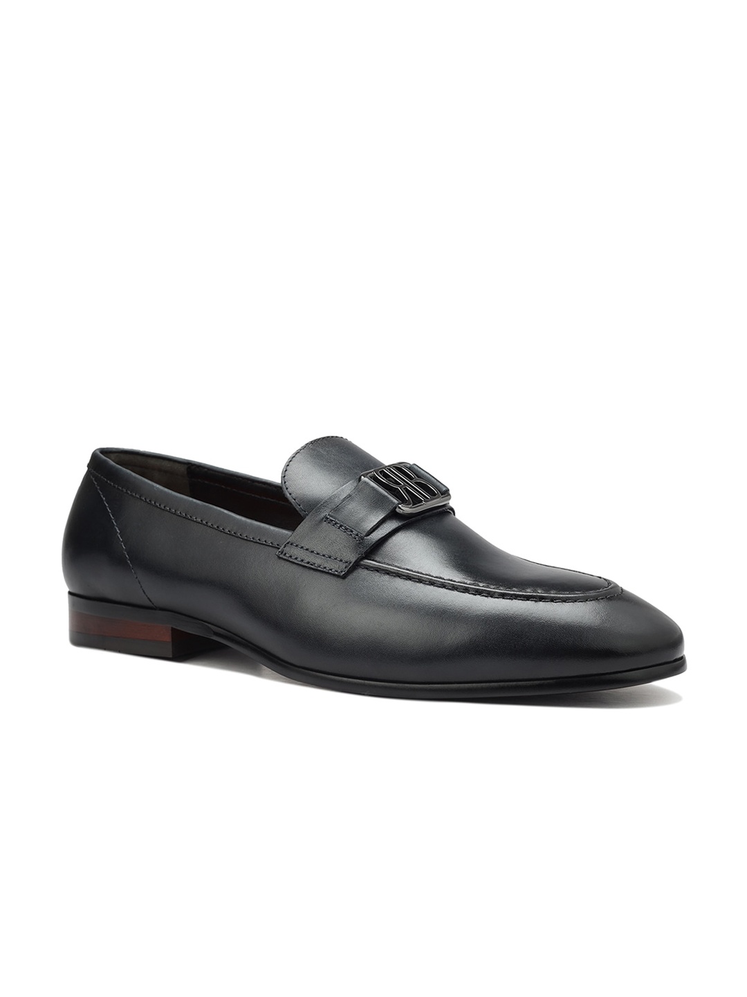 

ROSSO BRUNELLO Men Leather Formal Loafers, Black