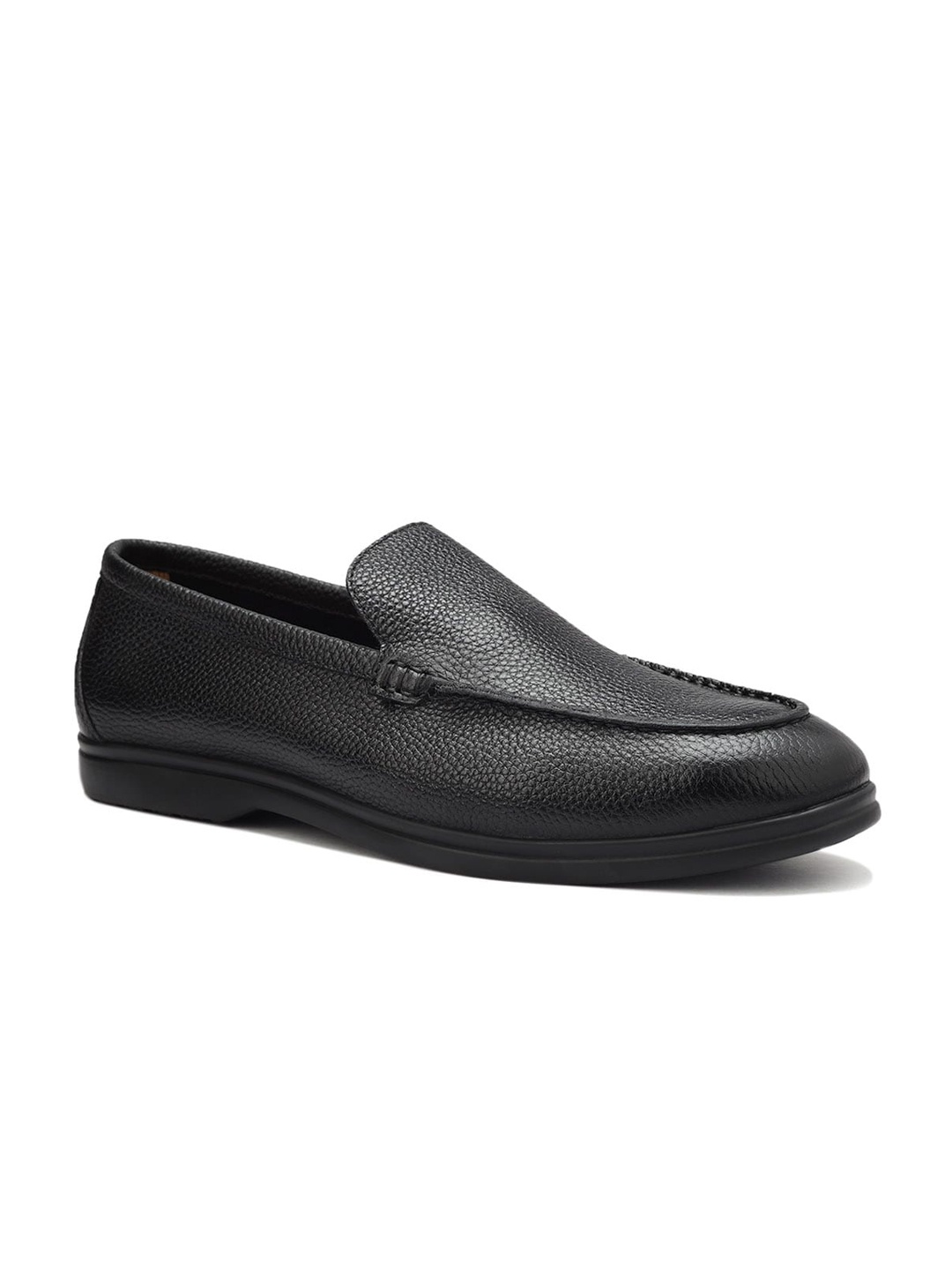 

ROSSO BRUNELLO Men Leather Formal Slip-On Shoes, Black