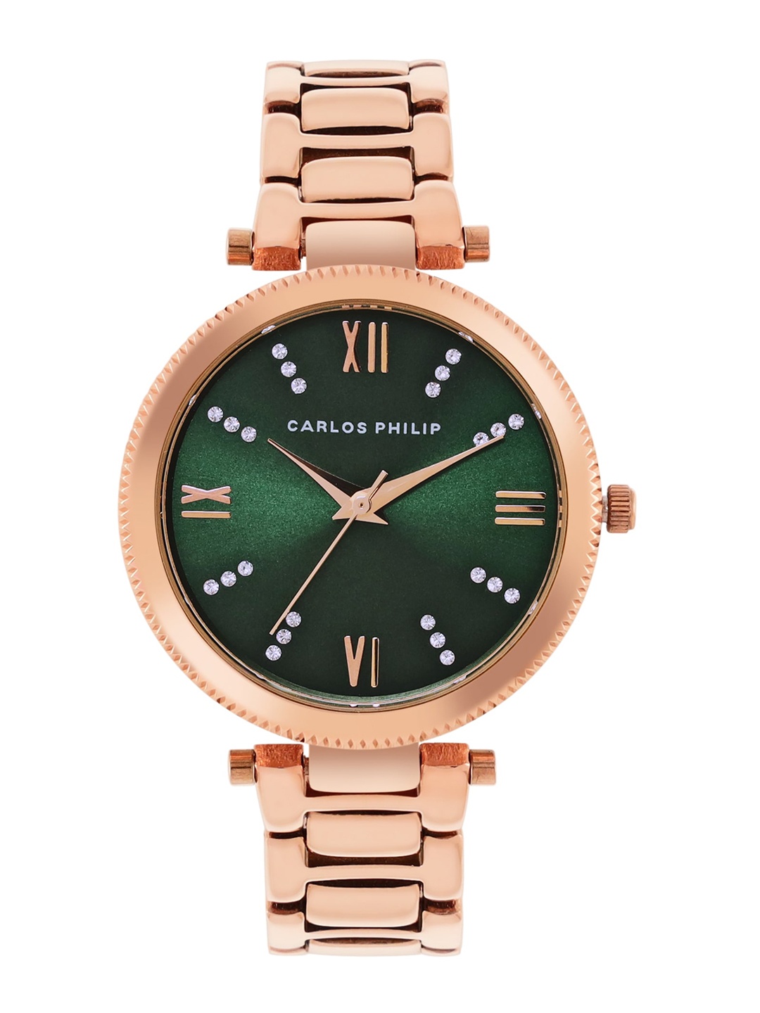 

CARLOS PHILIP Women Embellished Dial & Stainless Steel Straps Analogue Watch ES B01707M-4, Green
