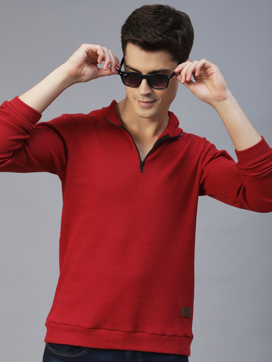 

Rigo Long Sleeves Slim Fit Cotton T-shirt, Maroon