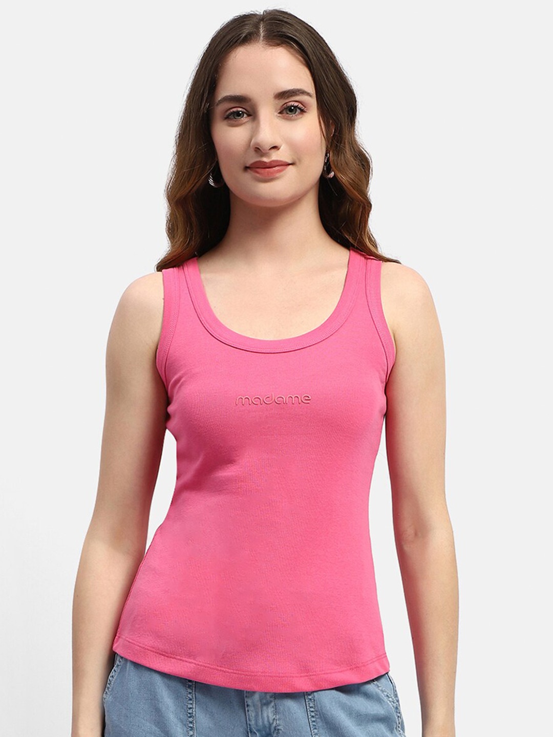 

Madame Scoop Neck Tank Top, Pink