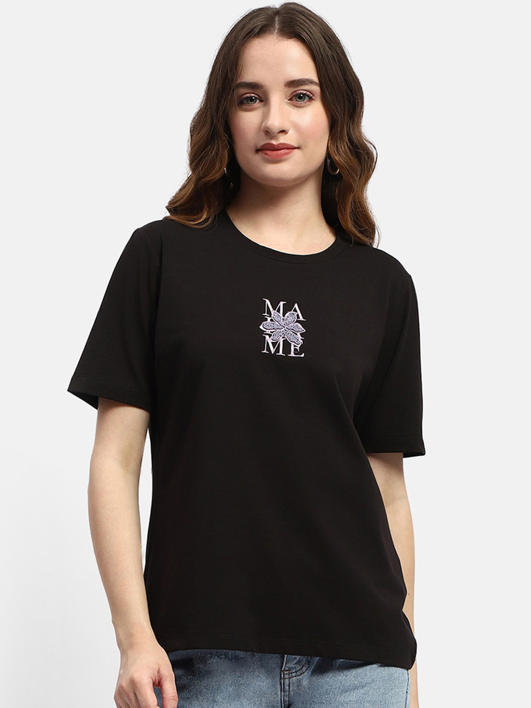 

Madame Printed Cotton Tshirts, Black