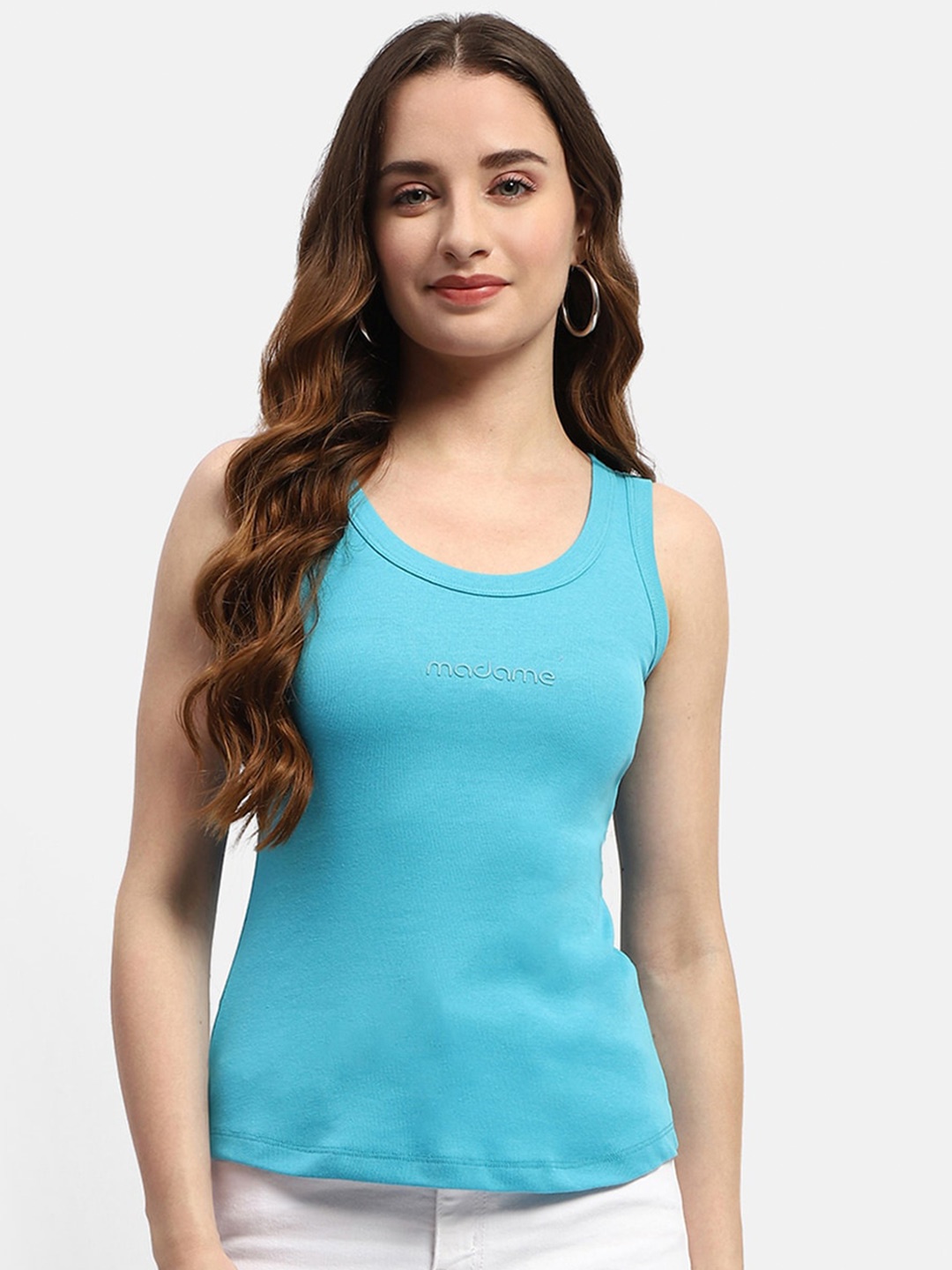 

Madame Scoop Neck Tank Top, Blue