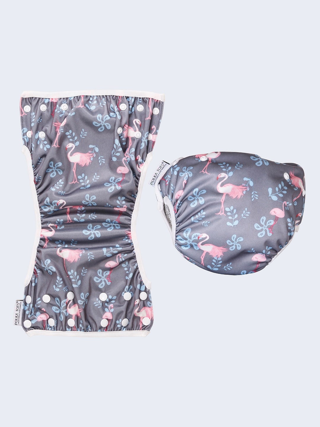 

Polka Tots Printed Reusable Swim Diaper, Grey
