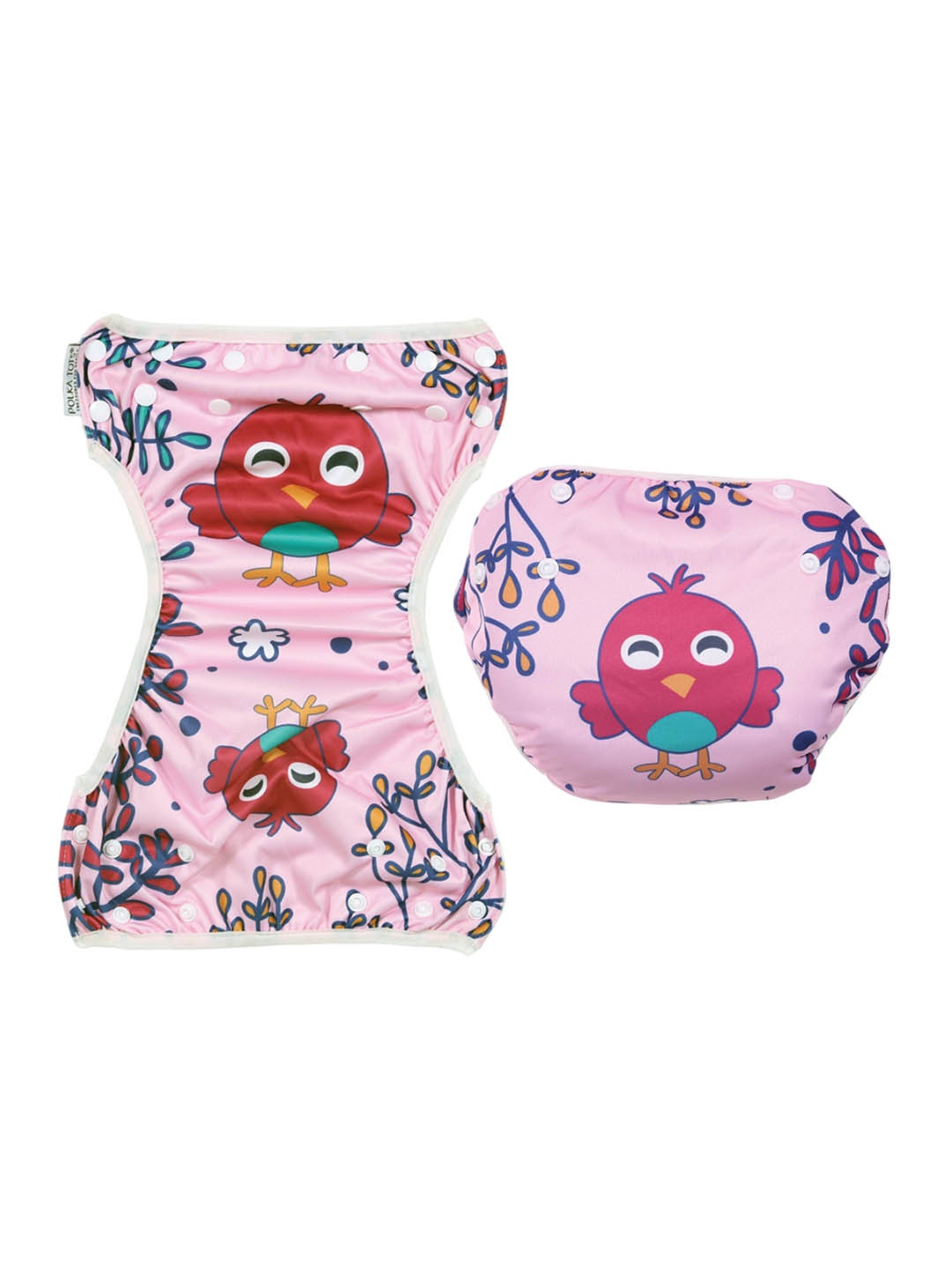 

Polka Tots Printed Reusable Swim Diaper, Pink