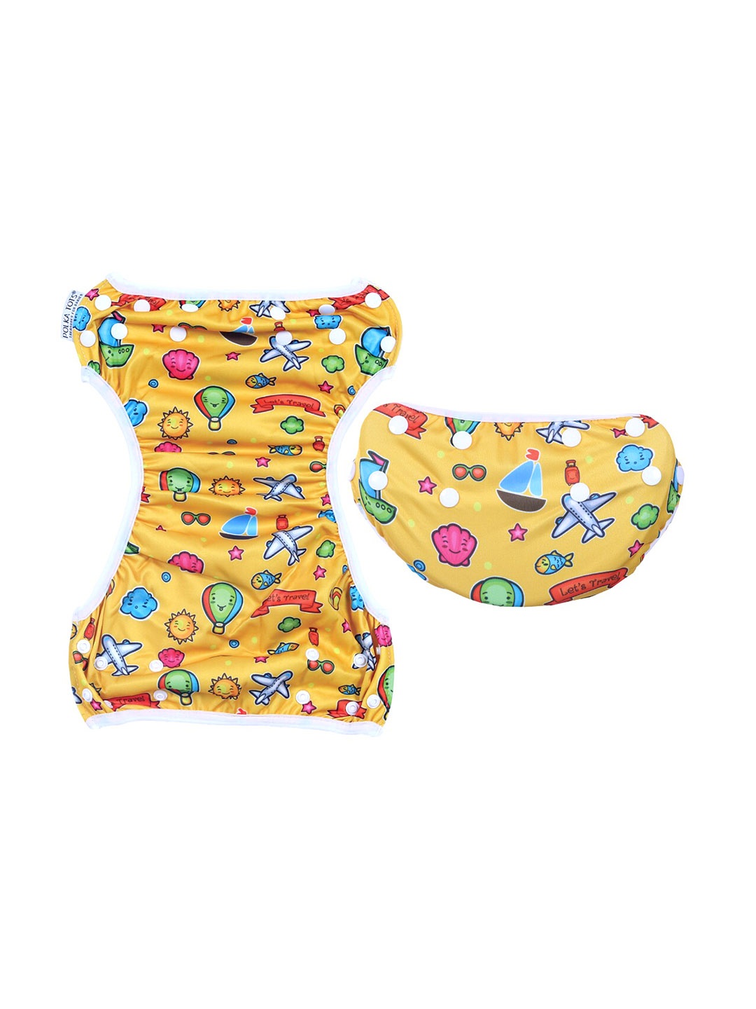 

Polka Tots Printed Reusable Swim Diaper, Yellow