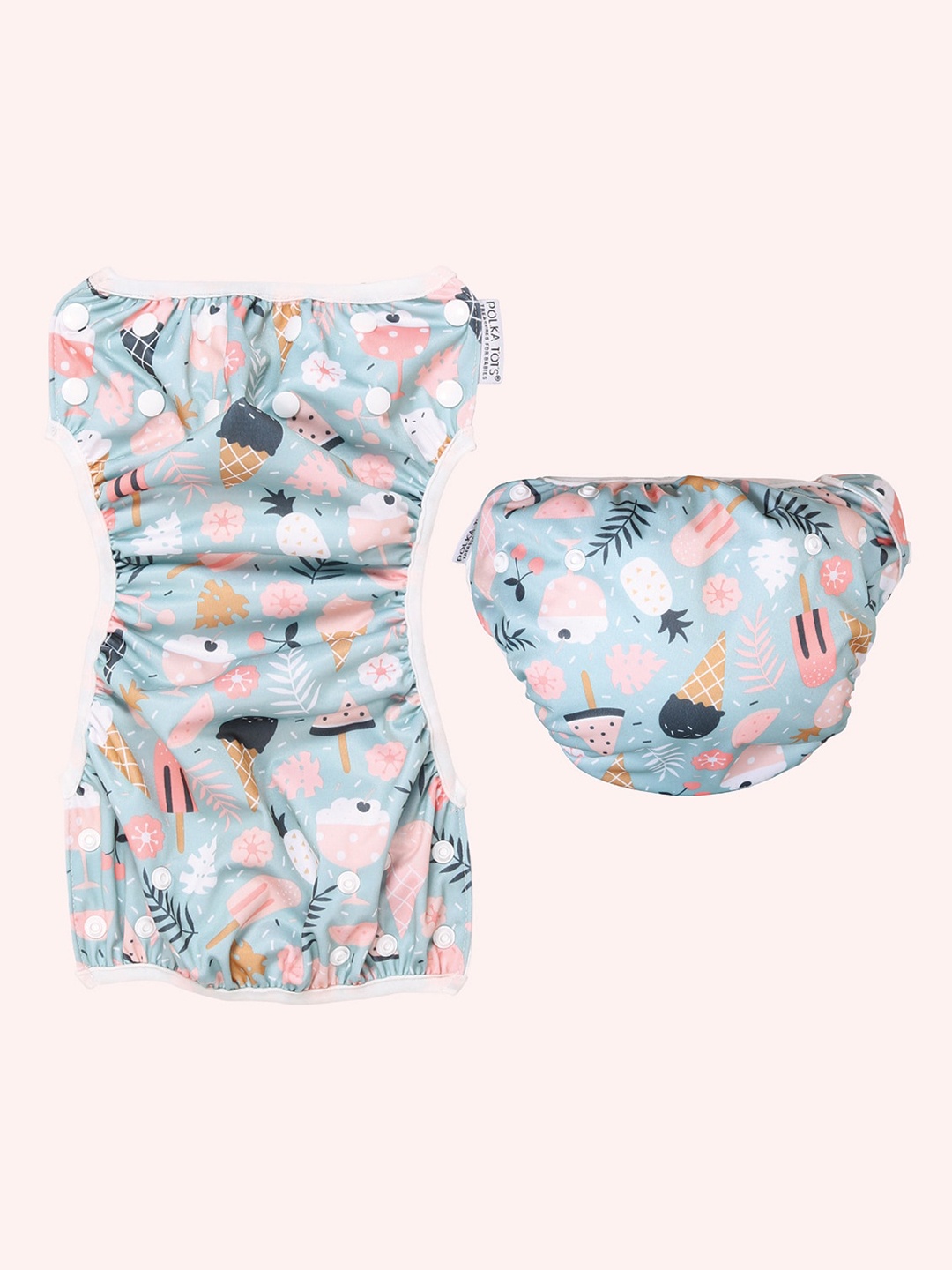 

Polka Tots Reusable & Washable Candy Print Baby Swim Diaper, Multi