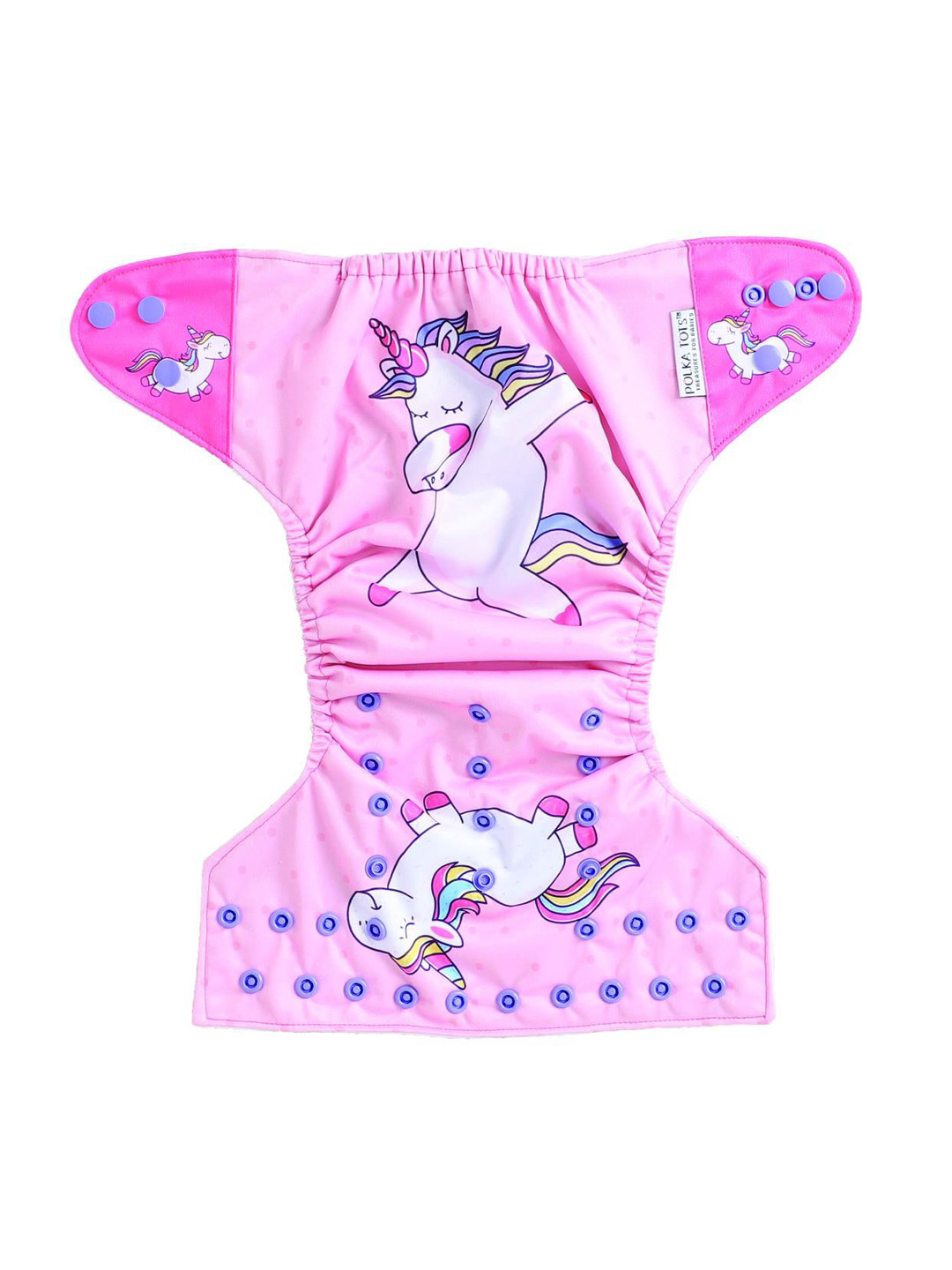 

Polka Tots Printed Waterproof Cloth Diaper, Pink