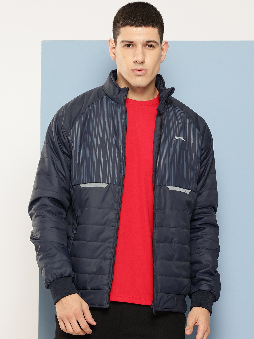 

Slazenger Mock Collar Padded Jacket, Navy blue