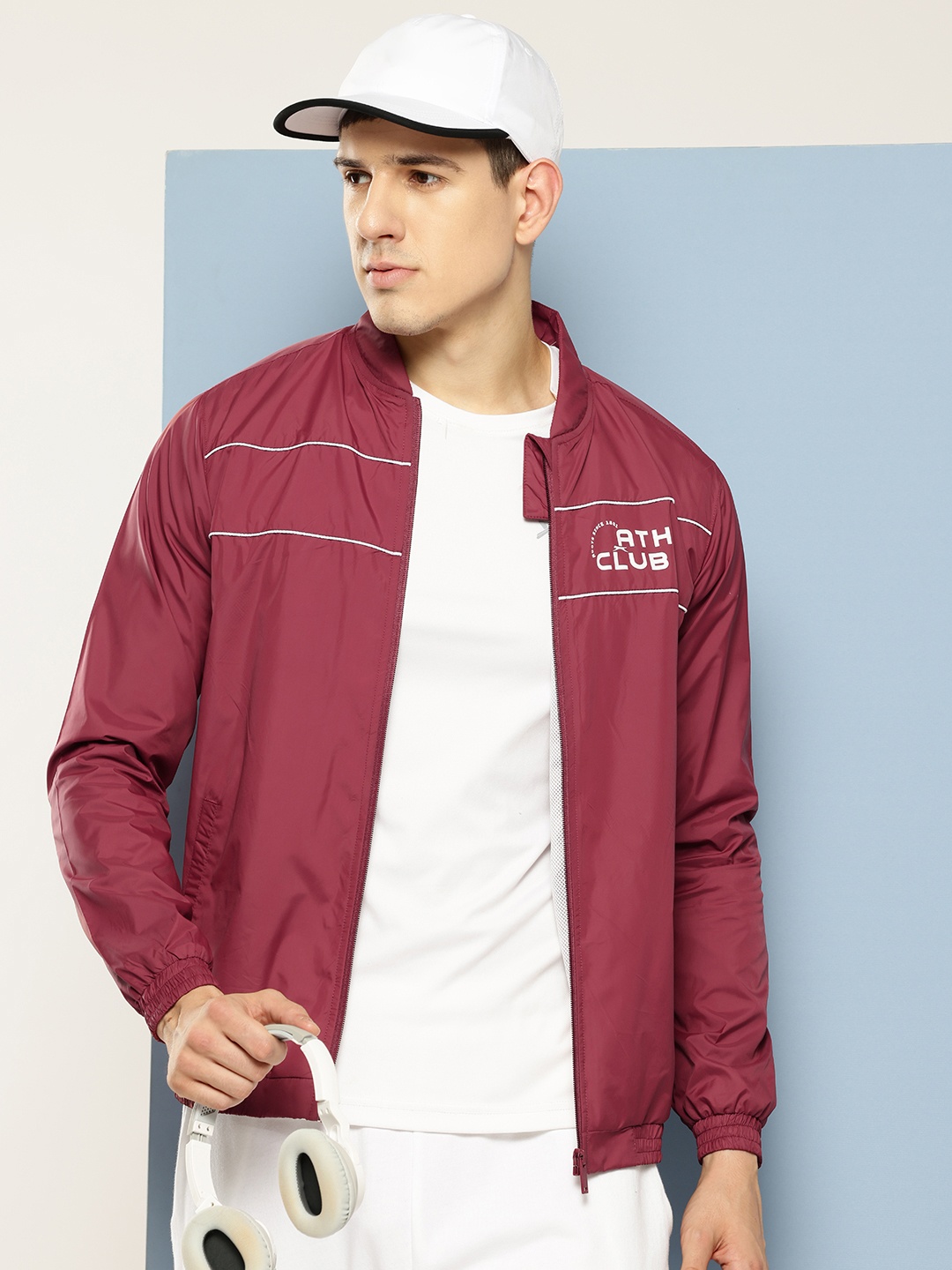 

Slazenger Men Athleisure Sporty Jacket, Maroon