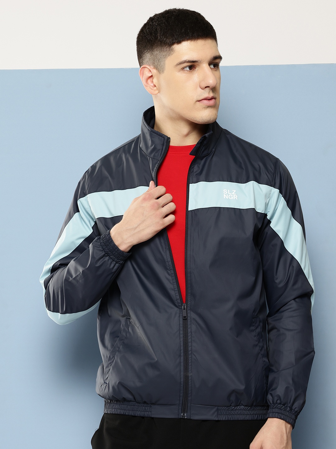 

Slazenger Ultra Dry Colourblocked Sporty Jacket, Navy blue